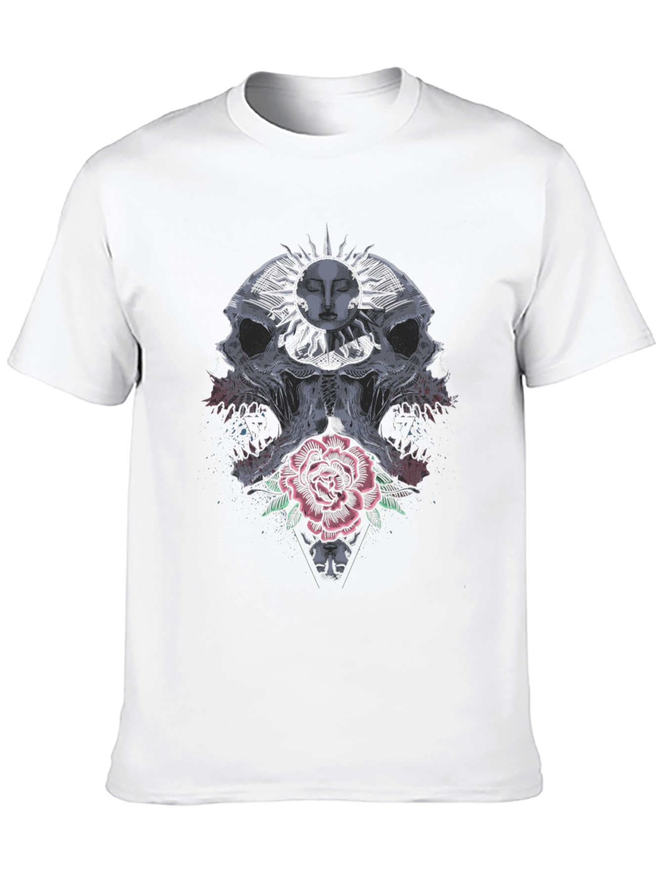 Skull & Rose Graphic Tee - Edgy Style