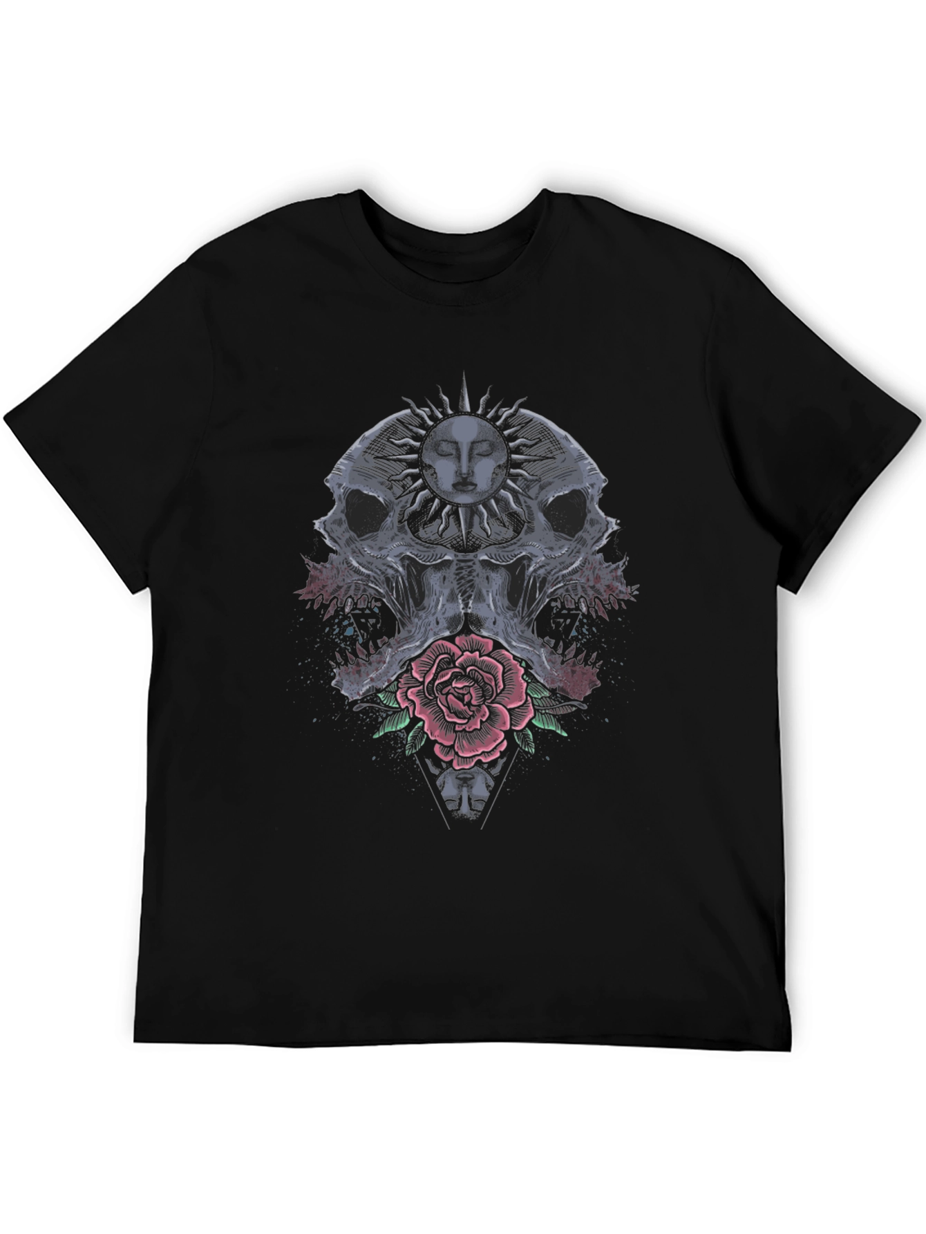 Skull & Rose Graphic Tee - Edgy Style
