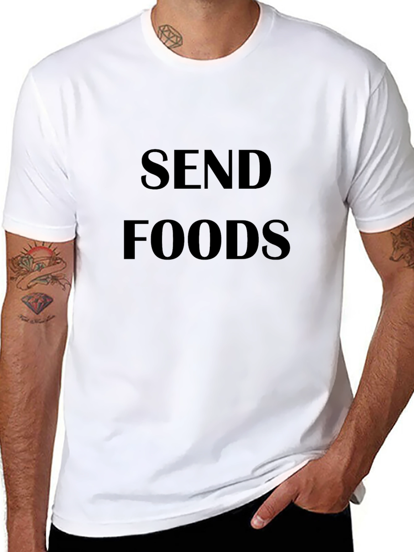 Send Foods Black Graphic T-Shirt