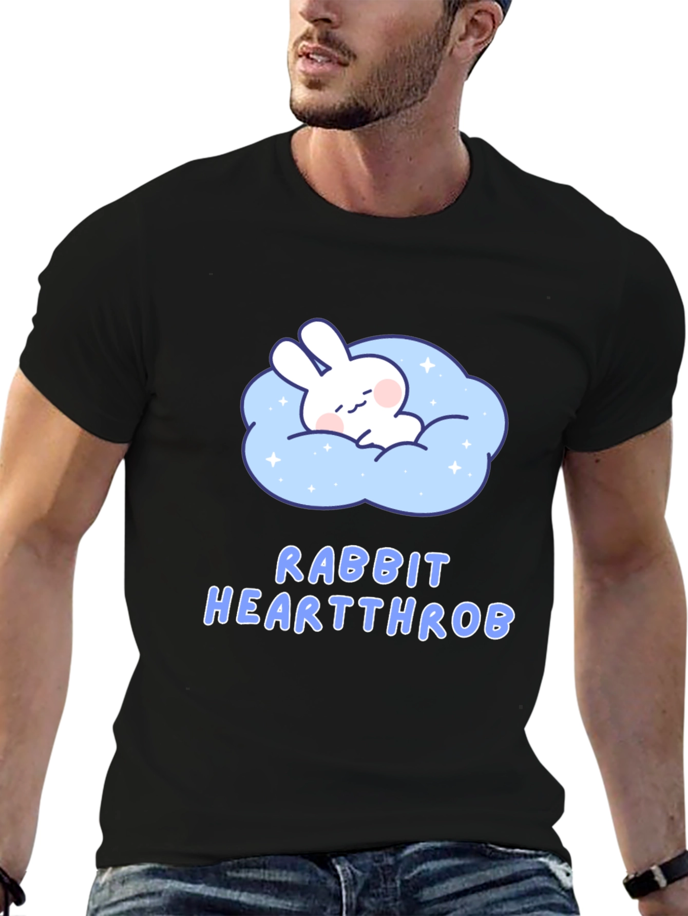 Rabbit Heartthrob Black Tee Shirt