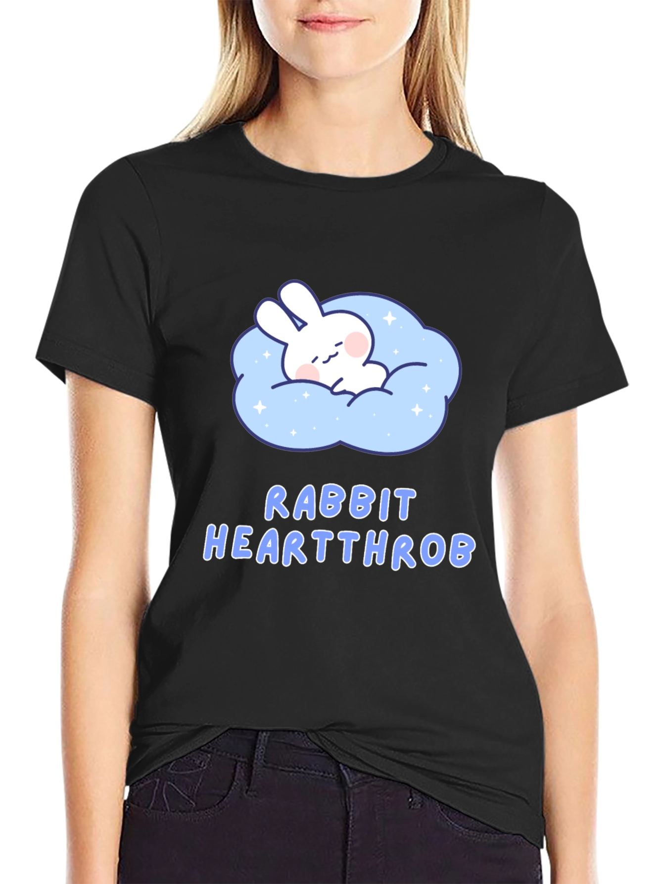Rabbit Heartthrob Black Tee Shirt