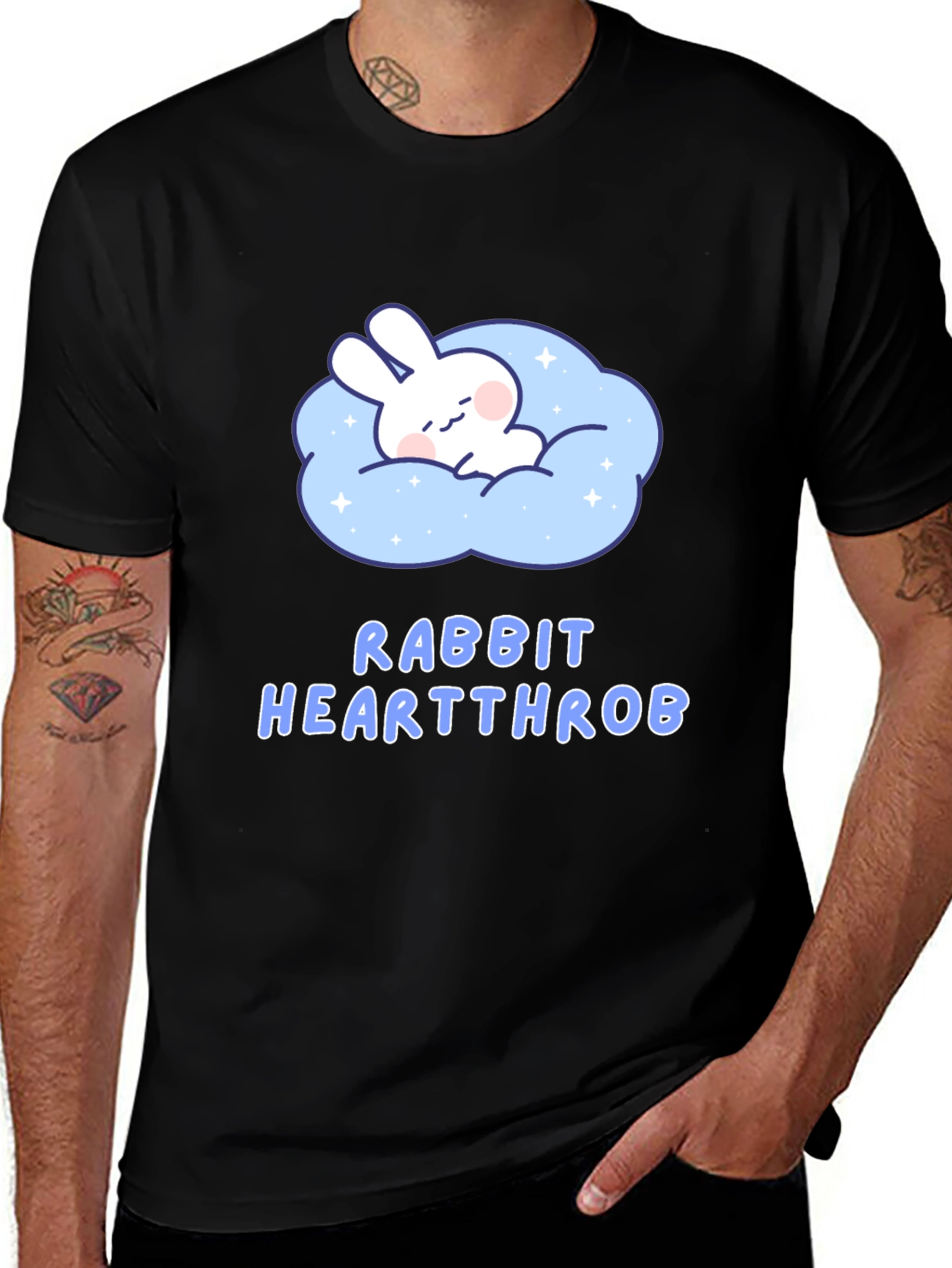 Rabbit Heartthrob Black Tee Shirt