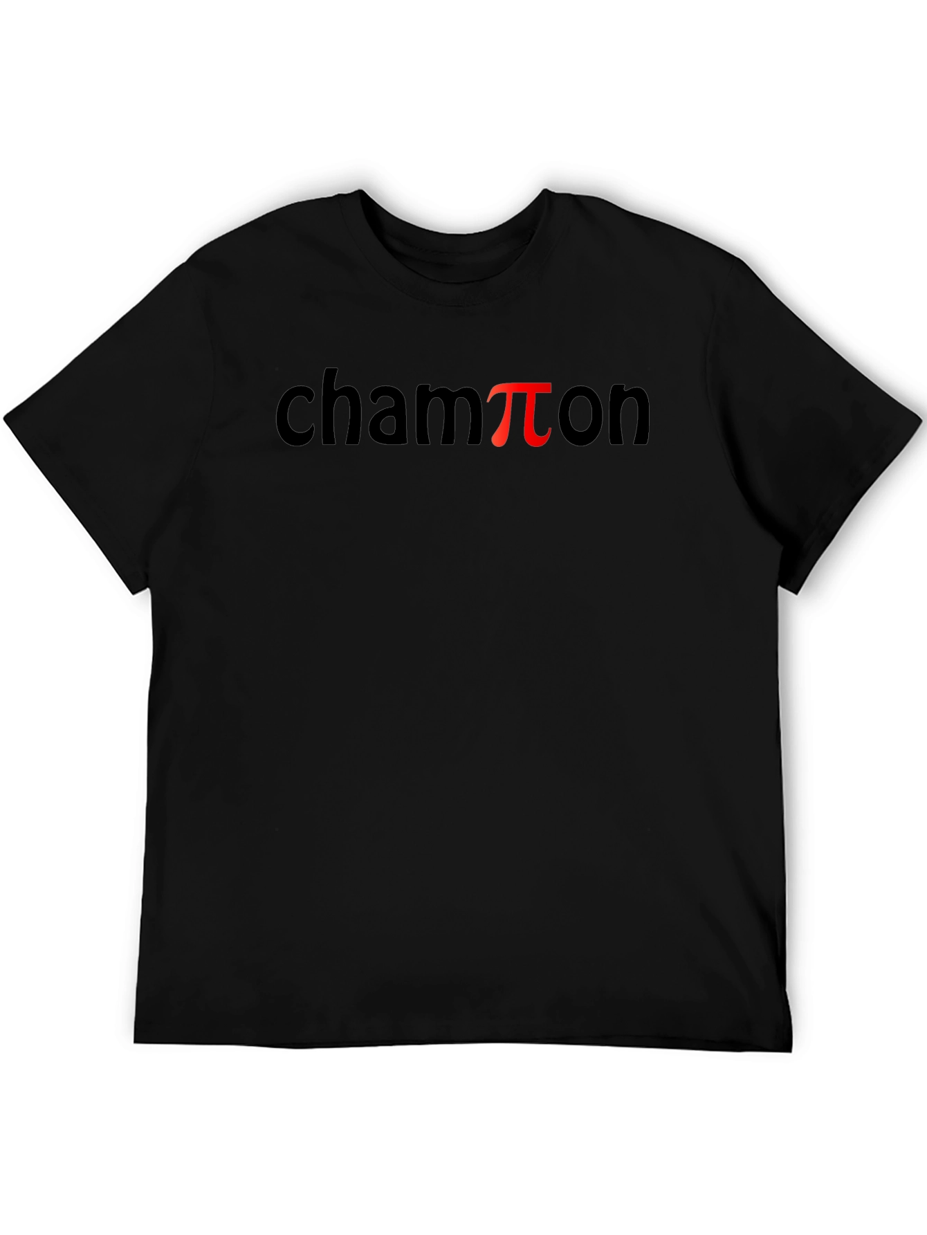 Champion Pi Funny Black T-Shirt