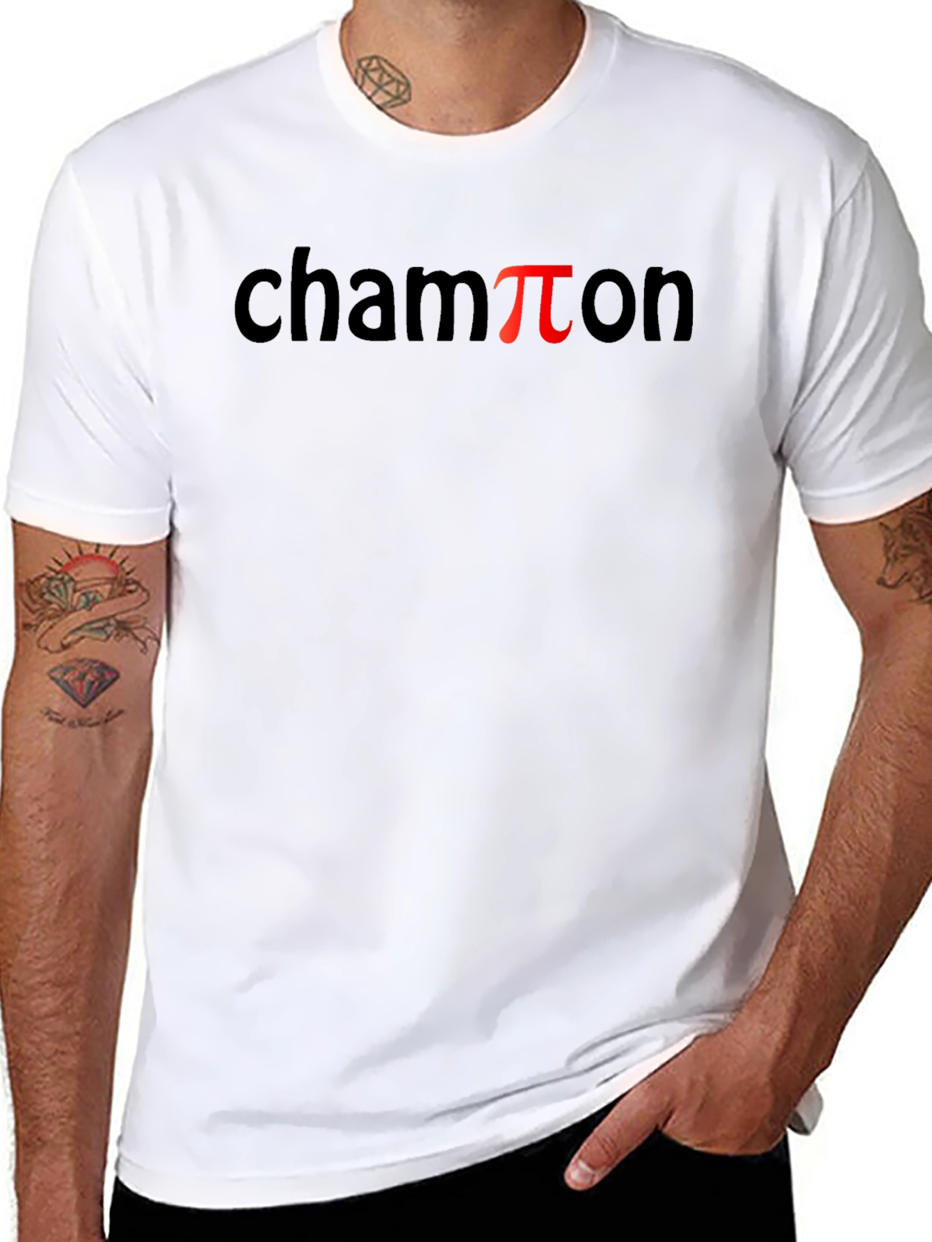 Champion Pi Funny Black T-Shirt