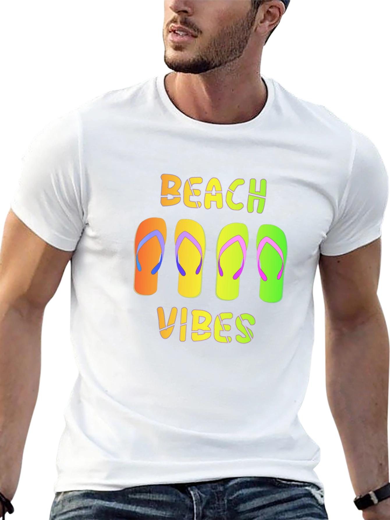Beach Vibes Flip Flop Graphic T-Shirt