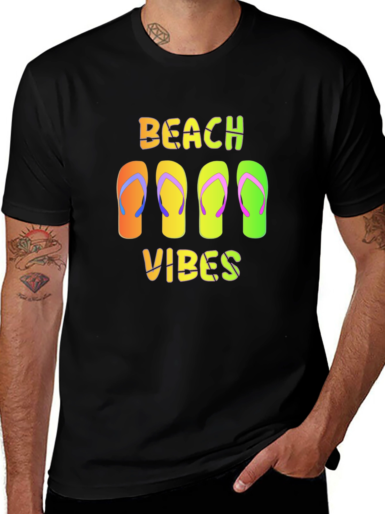 Beach Vibes Flip Flop Graphic T-Shirt