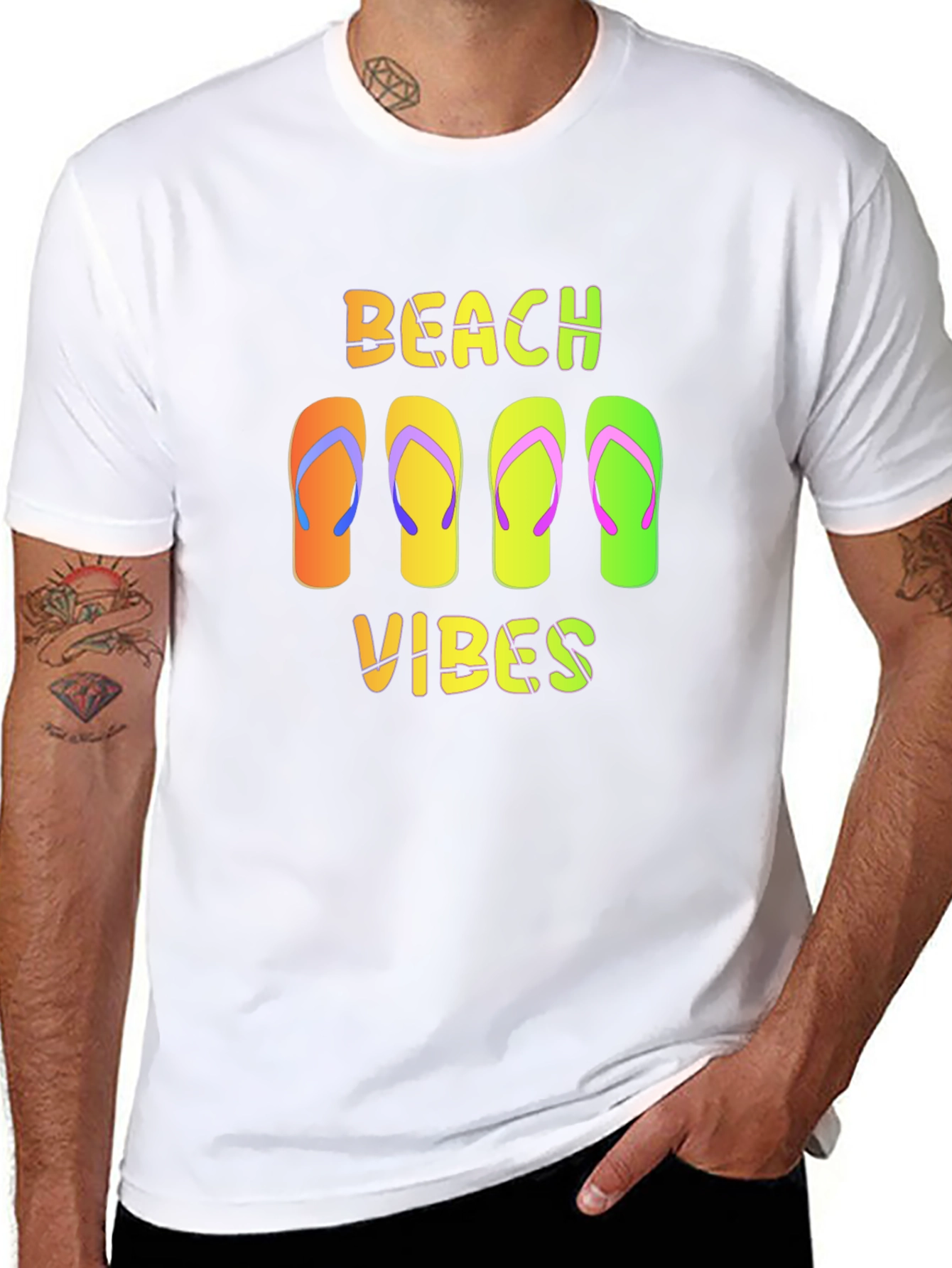 Beach Vibes Flip Flop Graphic T-Shirt
