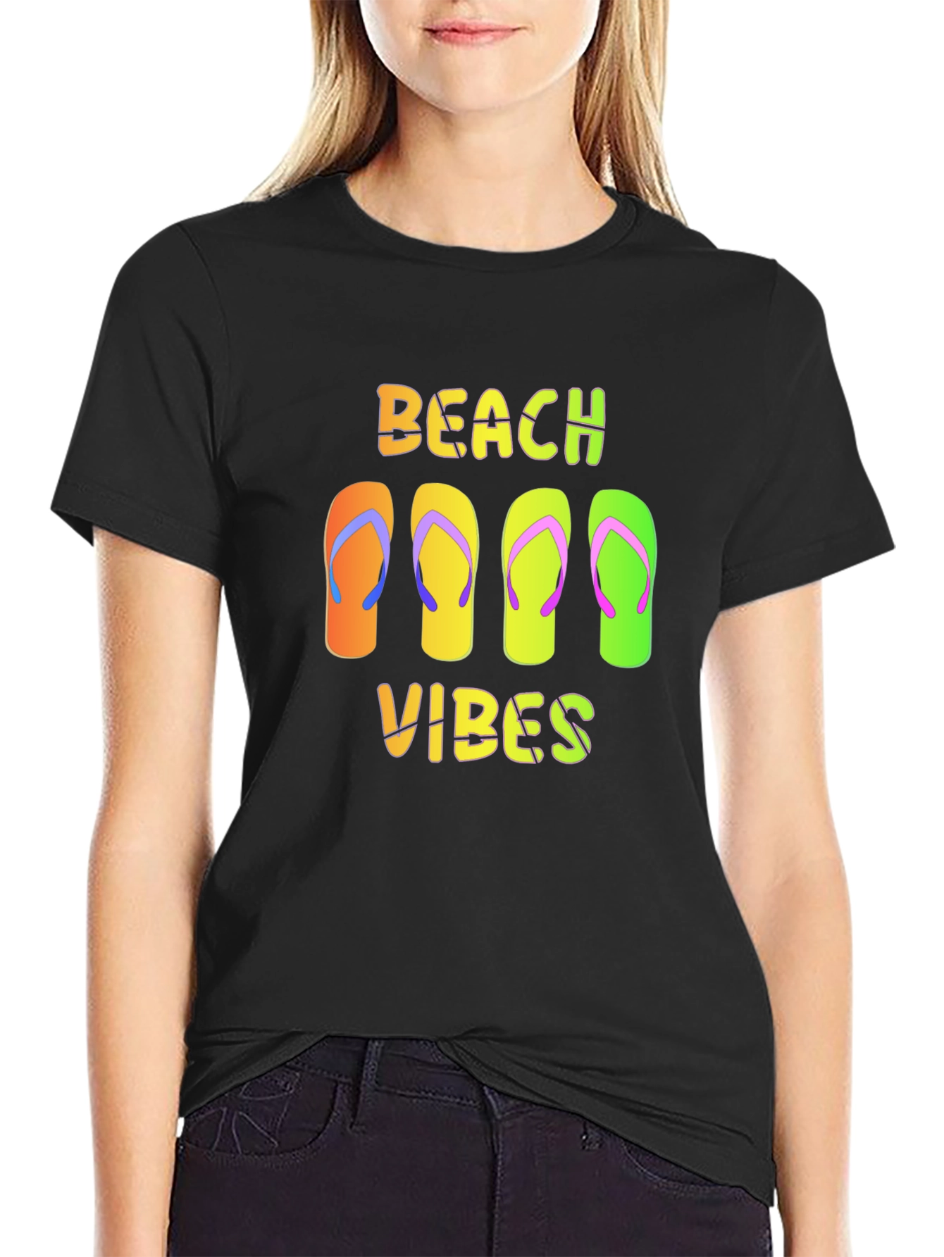 Beach Vibes Flip Flop Graphic T-Shirt