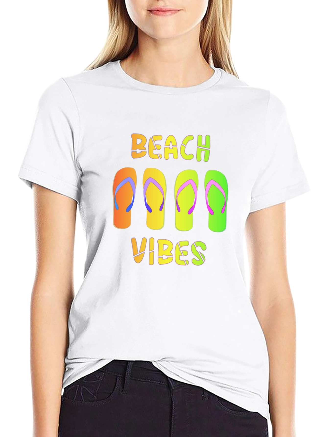Beach Vibes Flip Flop Graphic T-Shirt