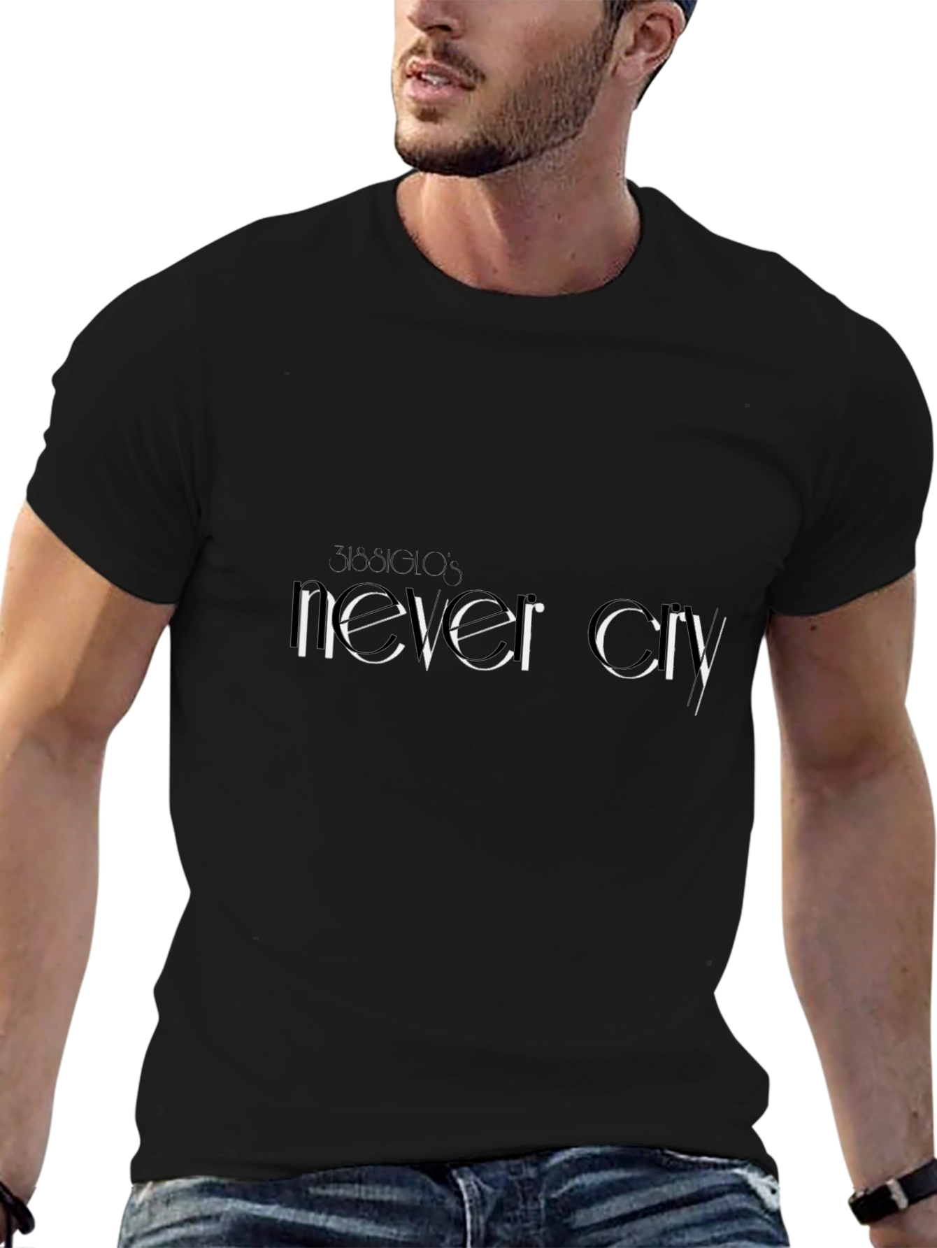 Never Cry Graphic Black T-Shirt