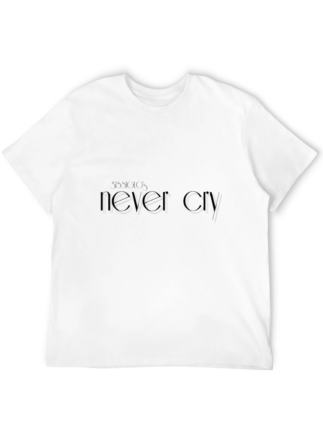 Never Cry Graphic Black T-Shirt
