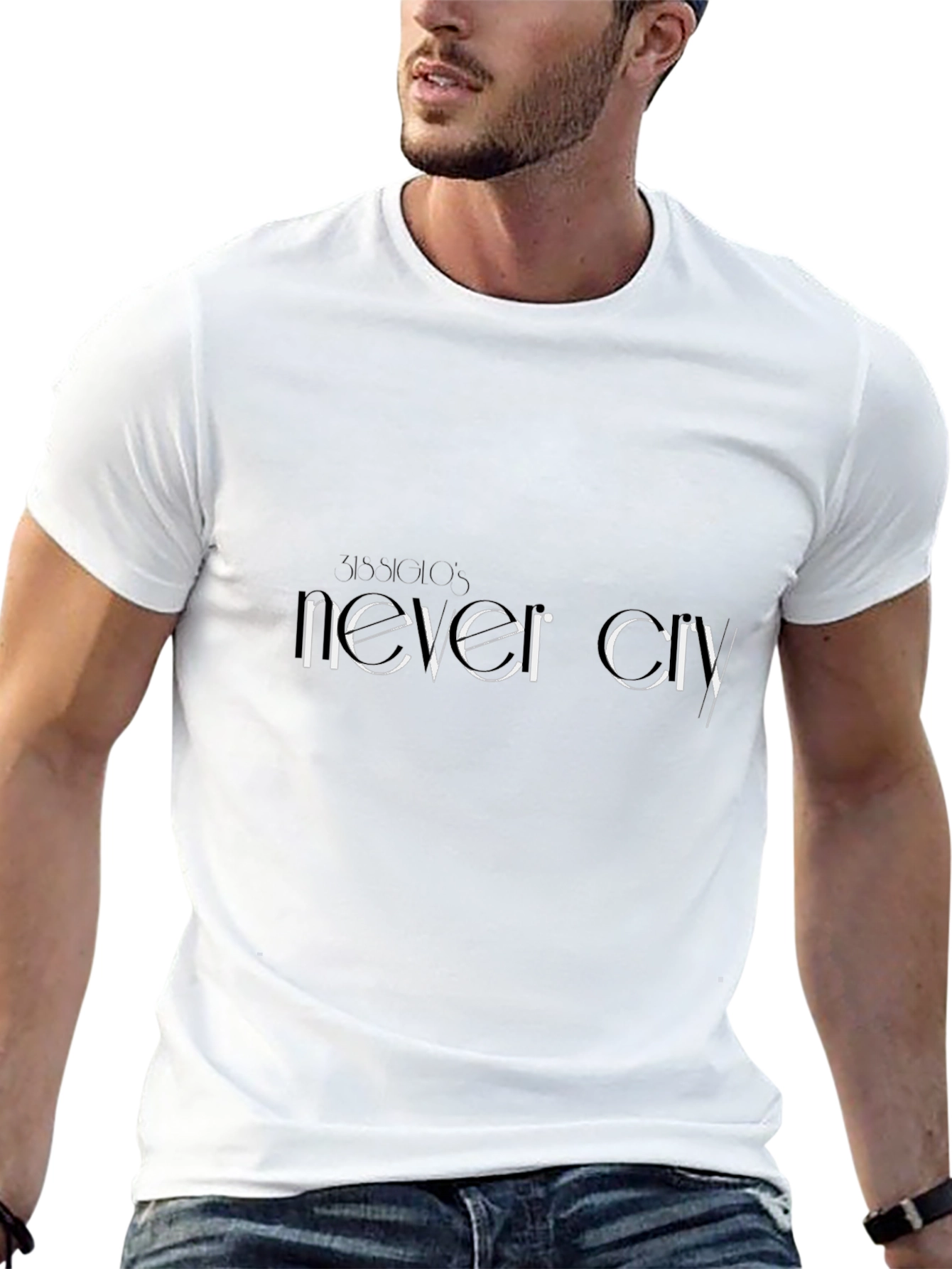 Never Cry Graphic Black T-Shirt