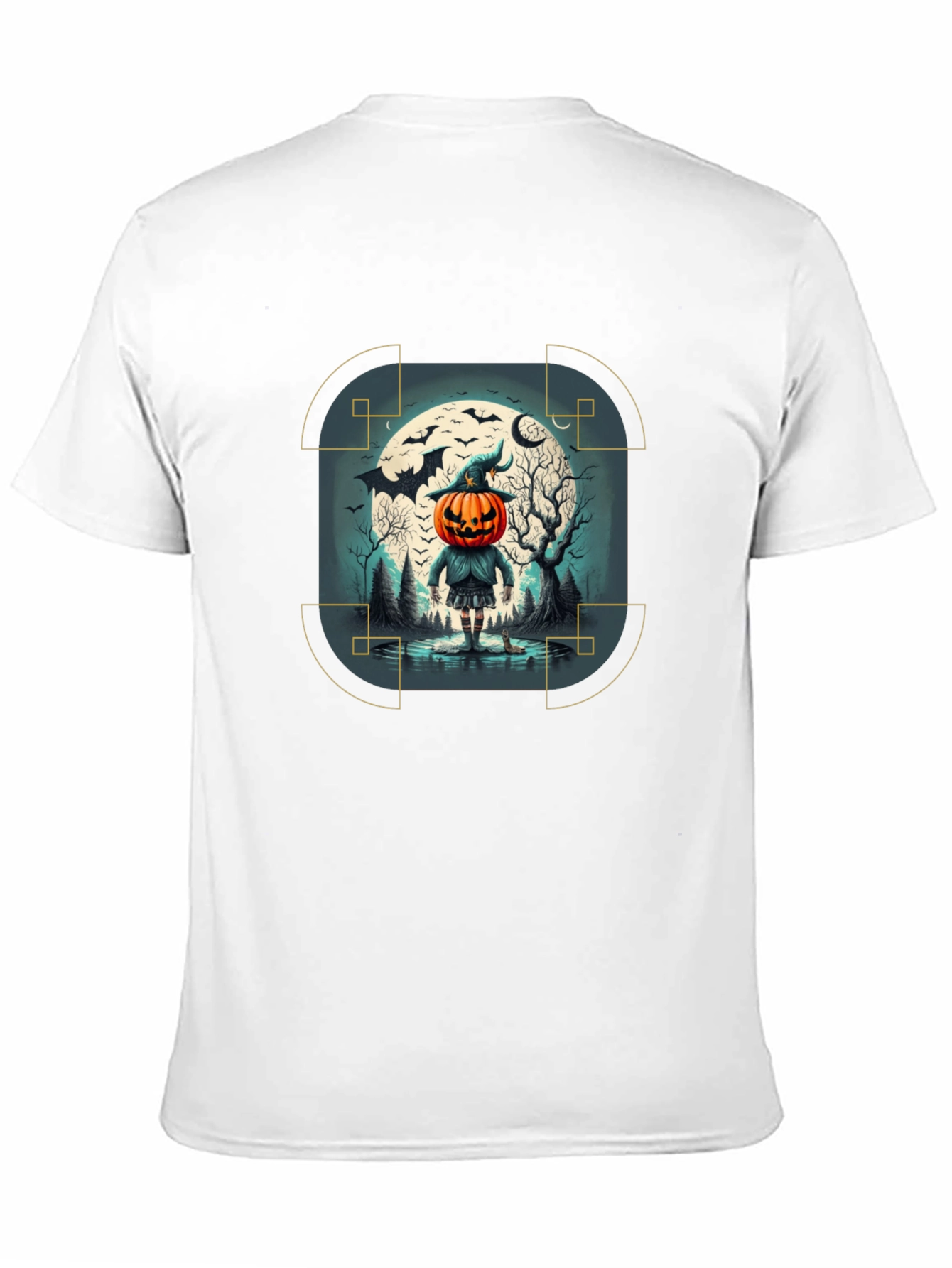 Halloween Pumpkin Head Graphic Tee - Mens Black T-Shirt