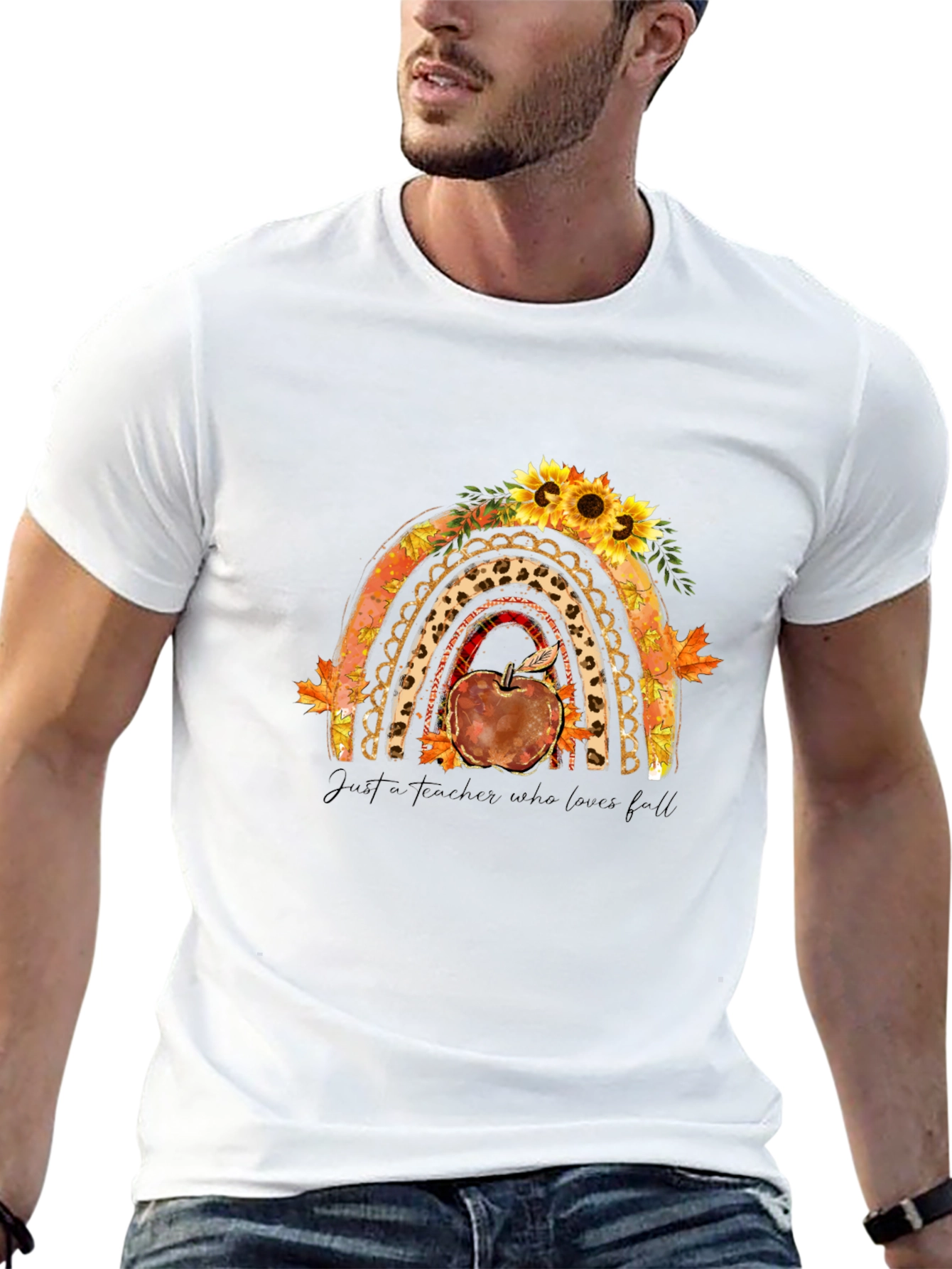 Teacher Fall Rainbow T-Shirt