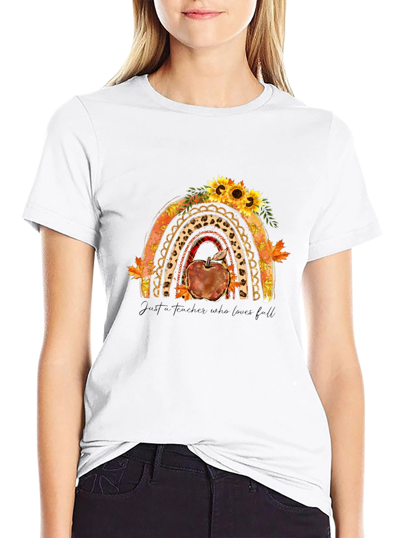 Teacher Fall Rainbow T-Shirt