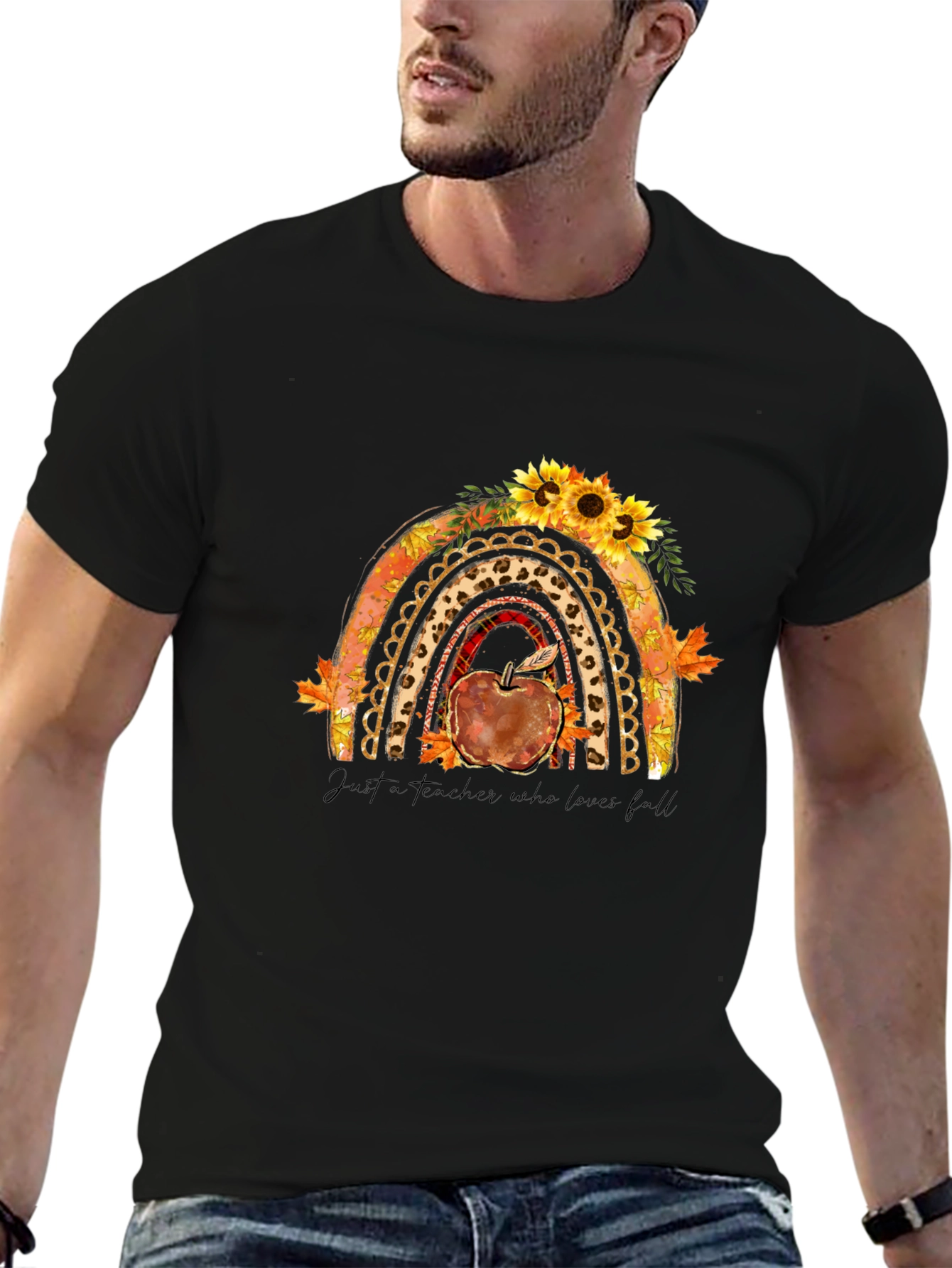 Teacher Fall Rainbow T-Shirt