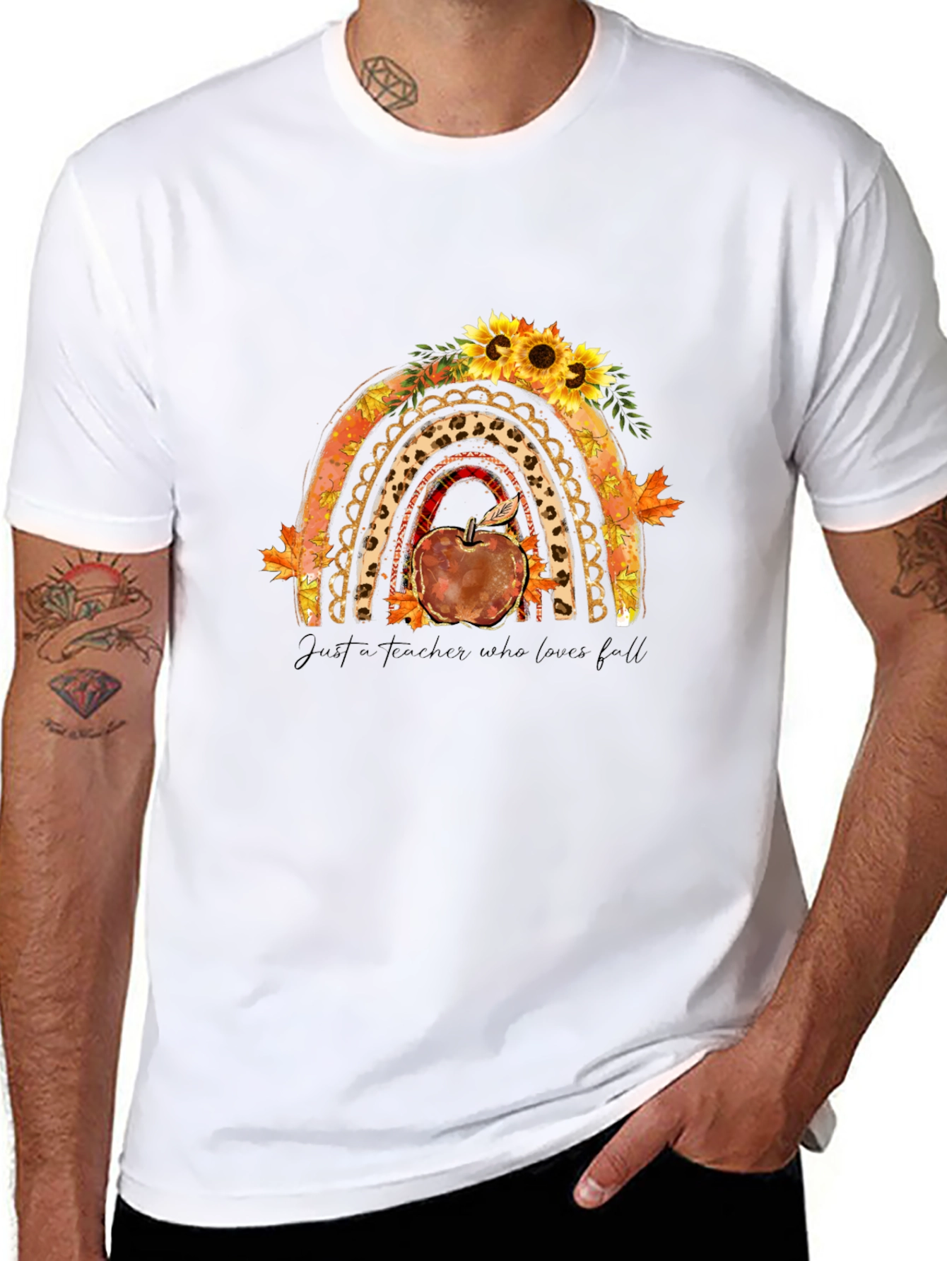Teacher Fall Rainbow T-Shirt
