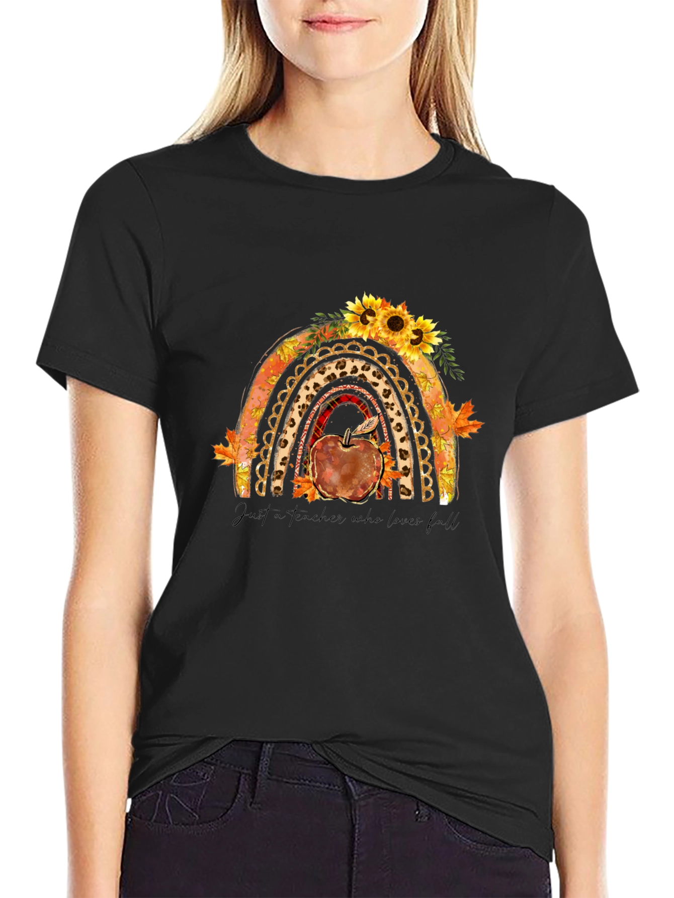 Teacher Fall Rainbow T-Shirt