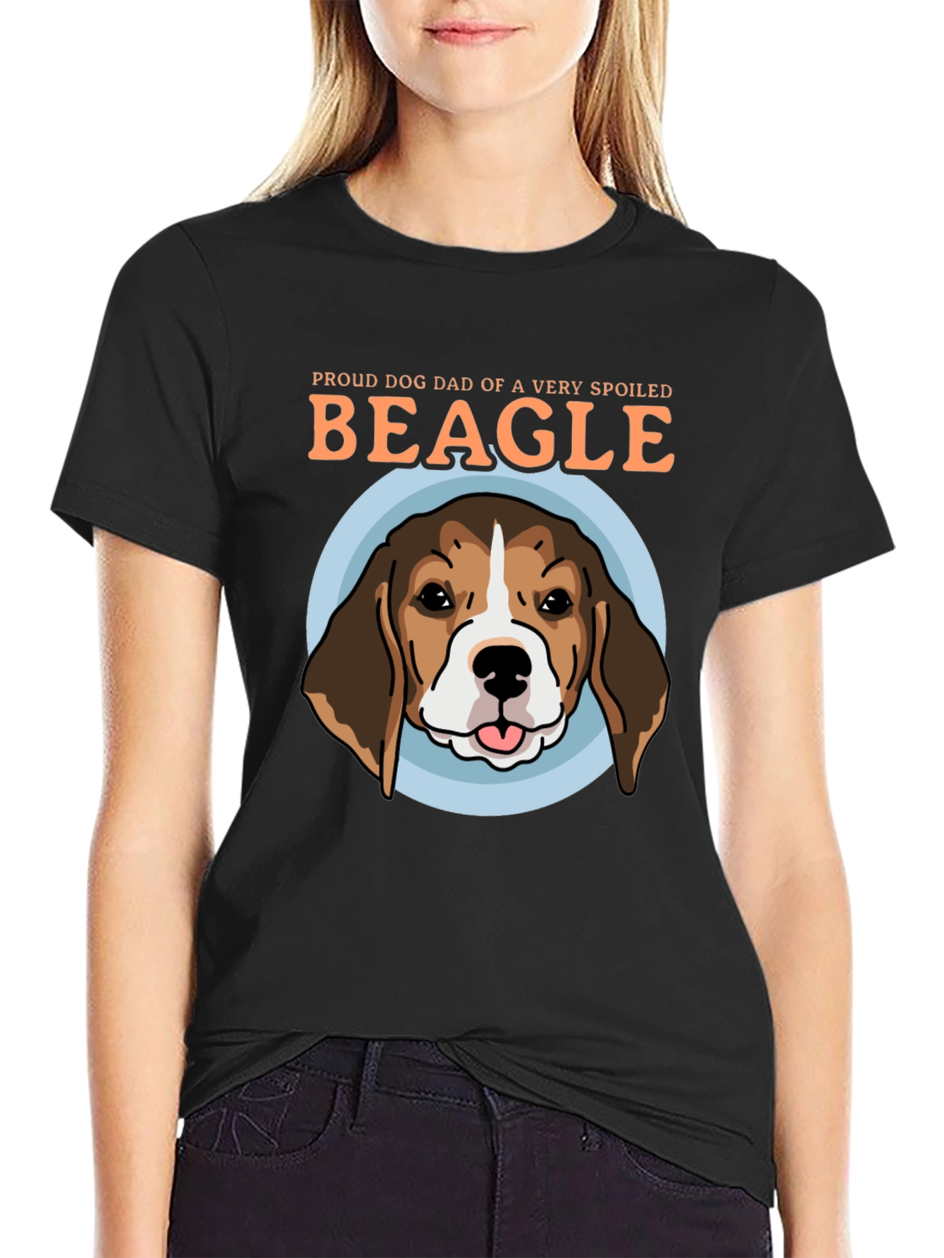 Proud Dog Dad Beagle Graphic T-Shirt