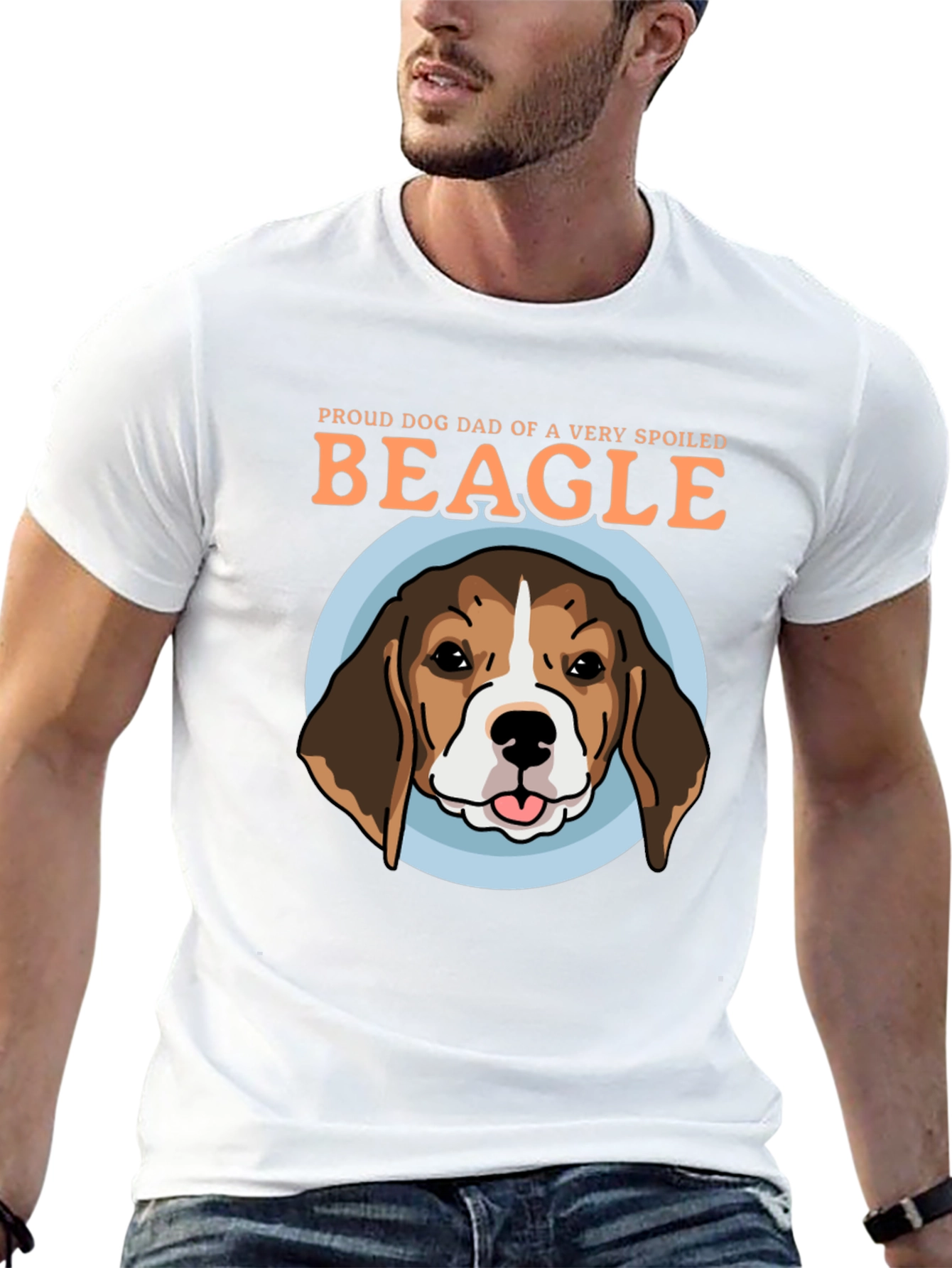 Proud Dog Dad Beagle Graphic T-Shirt