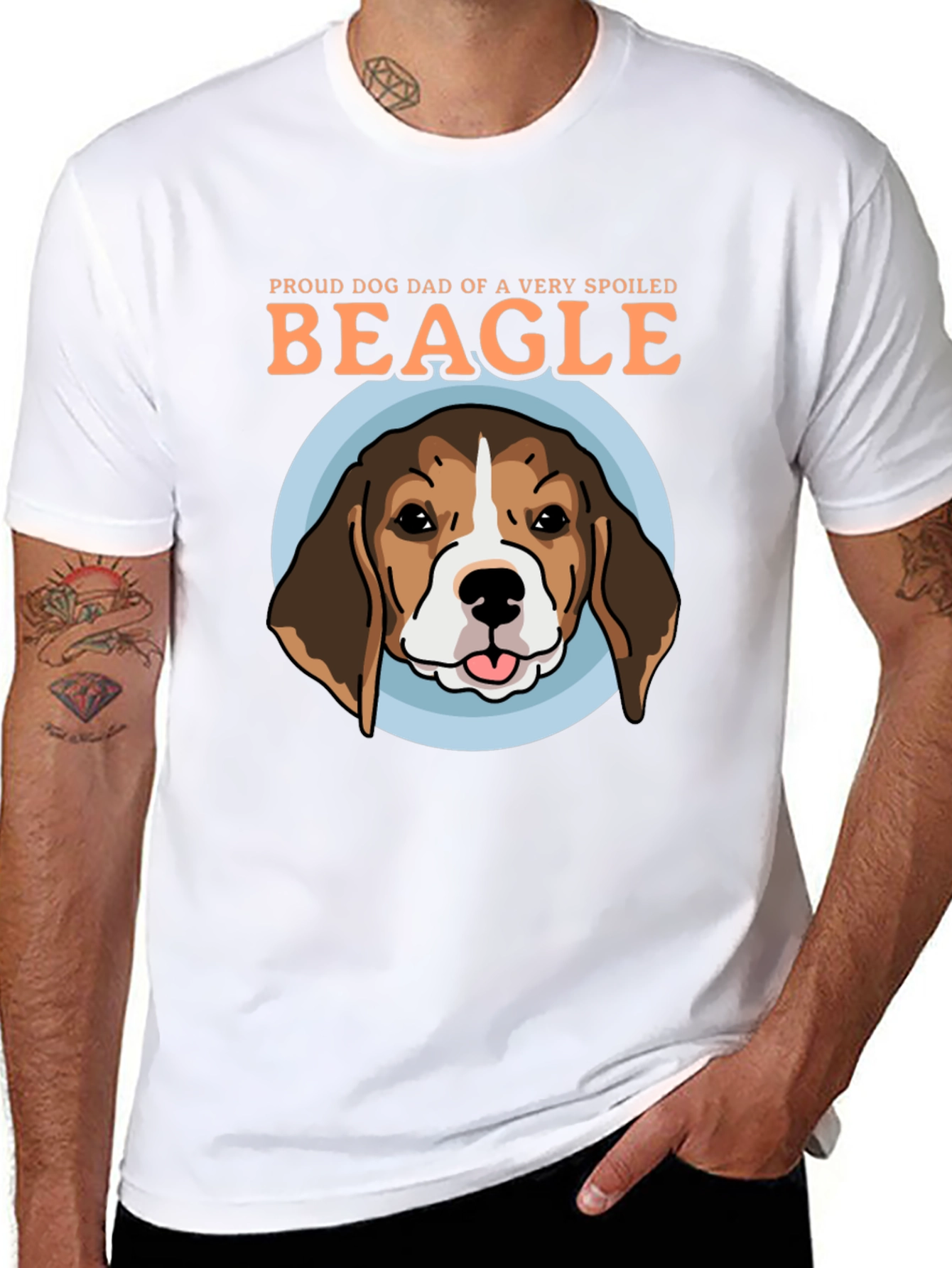 Proud Dog Dad Beagle Graphic T-Shirt