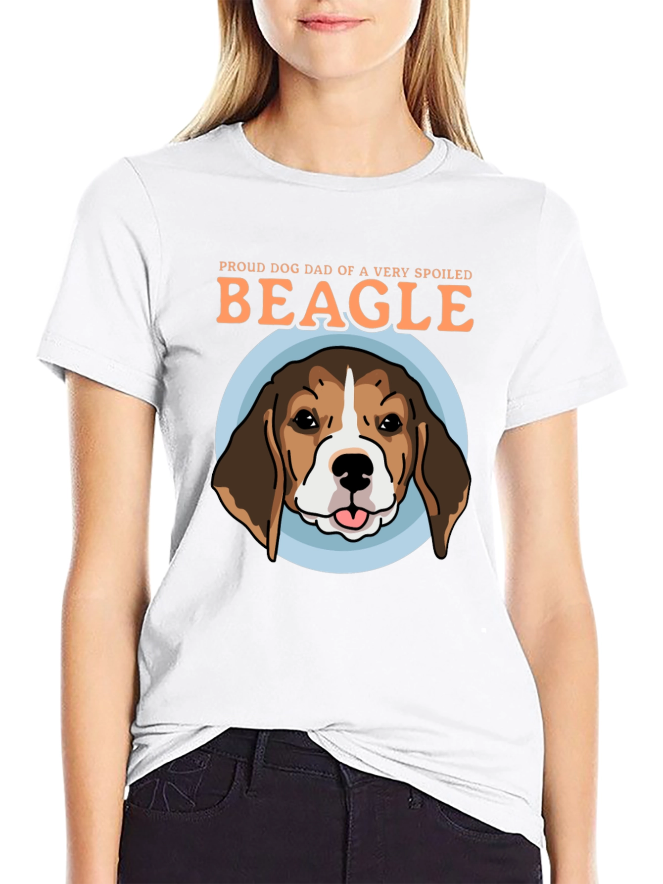 Proud Dog Dad Beagle Graphic T-Shirt
