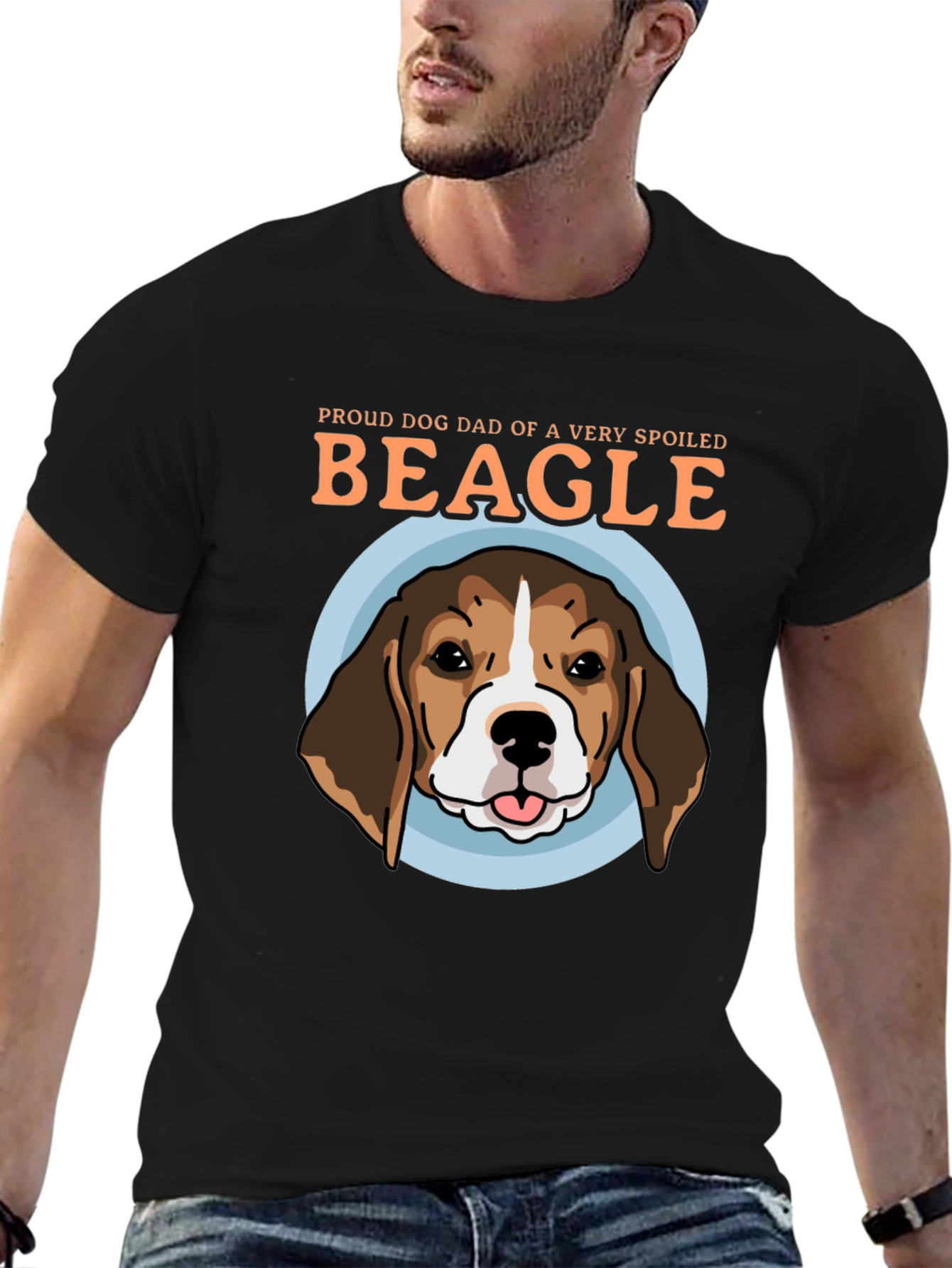 Proud Dog Dad Beagle Graphic T-Shirt