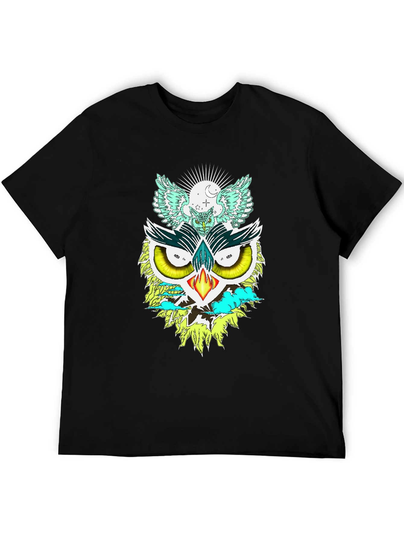 Unique Owl Graphic Print Tee