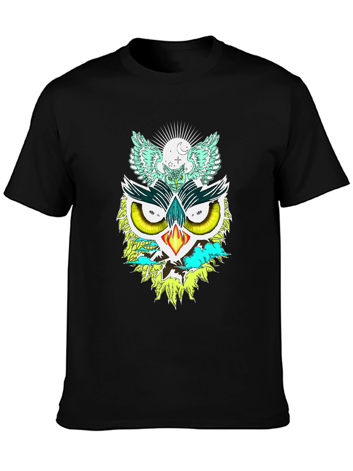 Unique Owl Graphic Print Tee
