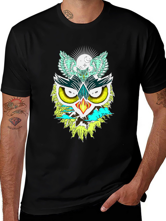 Unique Owl Graphic Print Tee