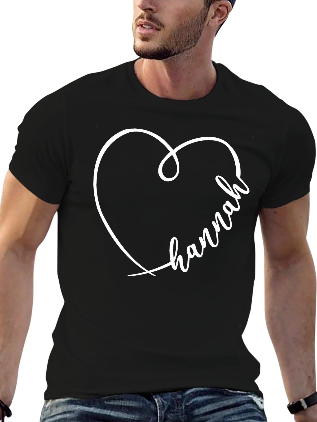 Heart Hannah Graphic Tee - Unisex Black T-Shirt