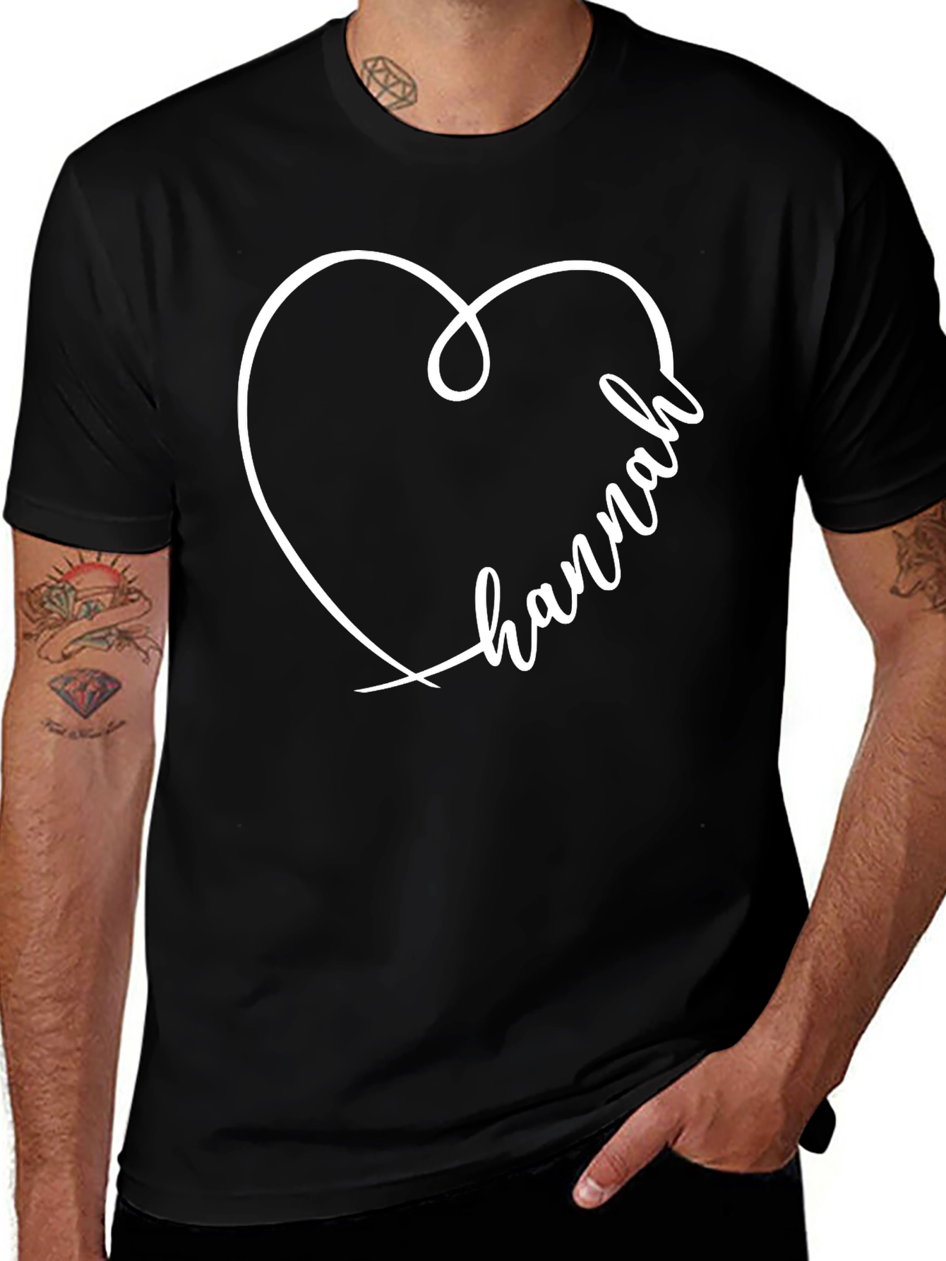 Heart Hannah Graphic Tee - Unisex Black T-Shirt