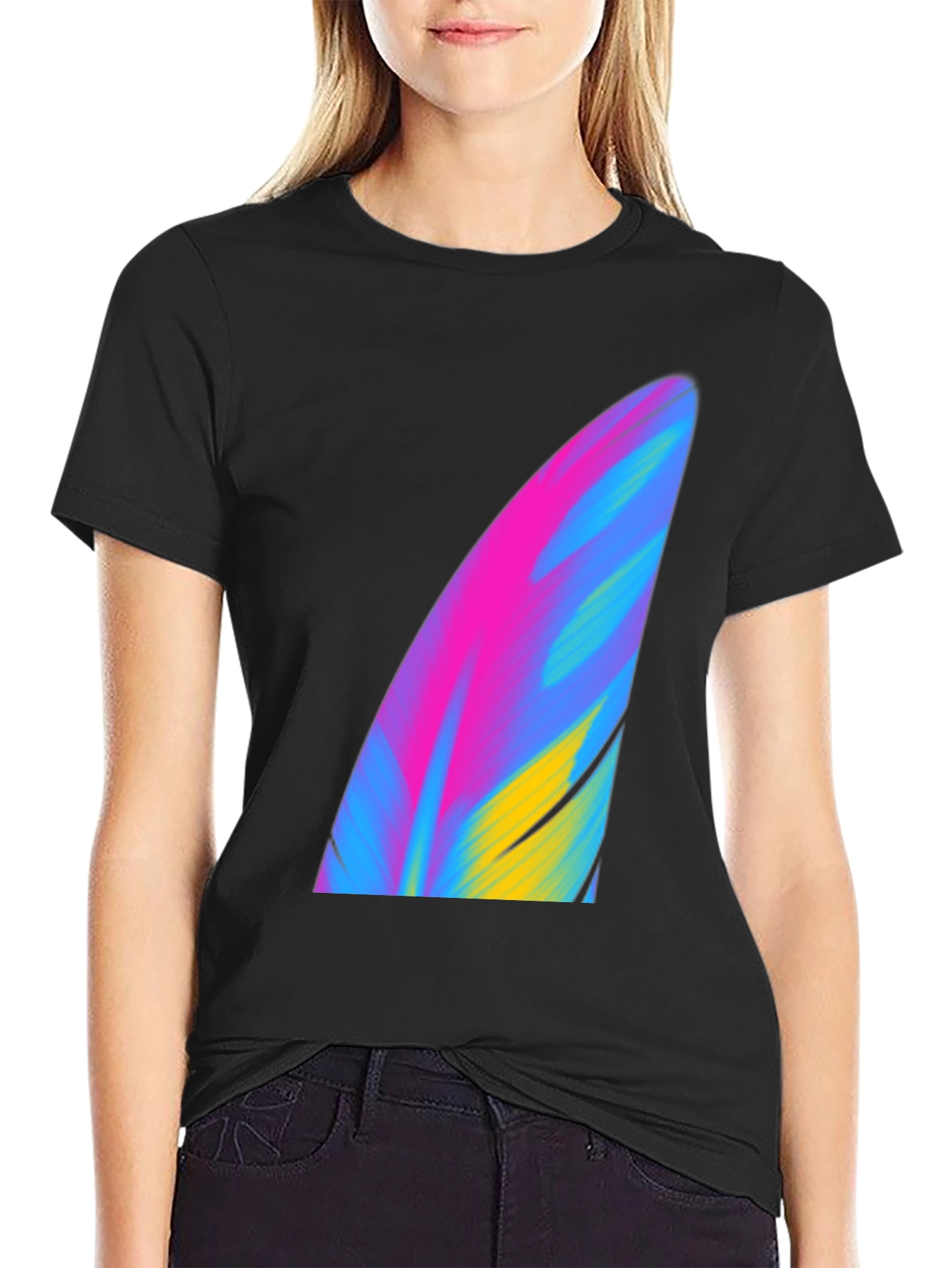 Abstract Surf Fin Graphic Tee - Black Unisex T-Shirt