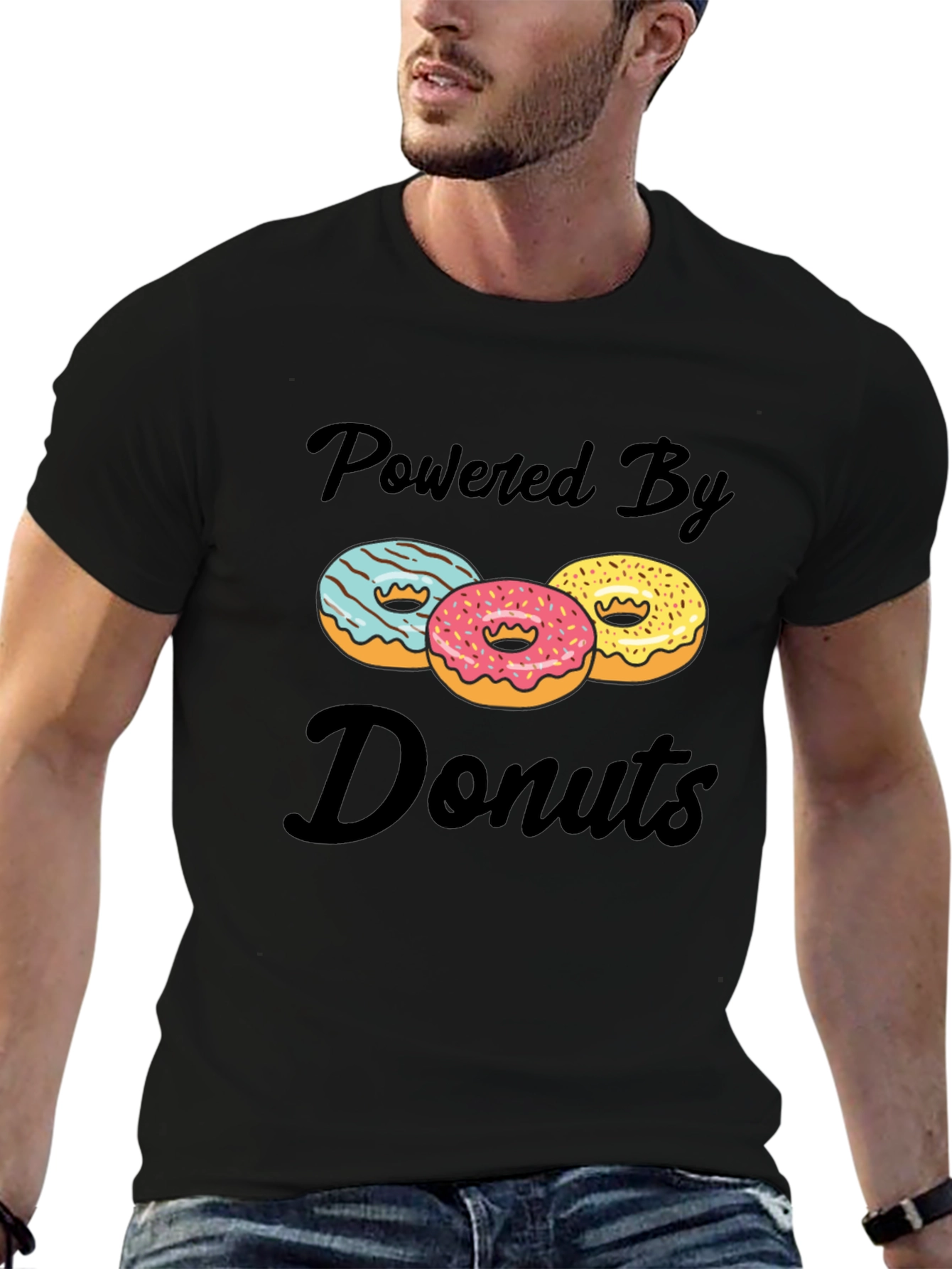 Powered By Donuts Graphic T-Shirt