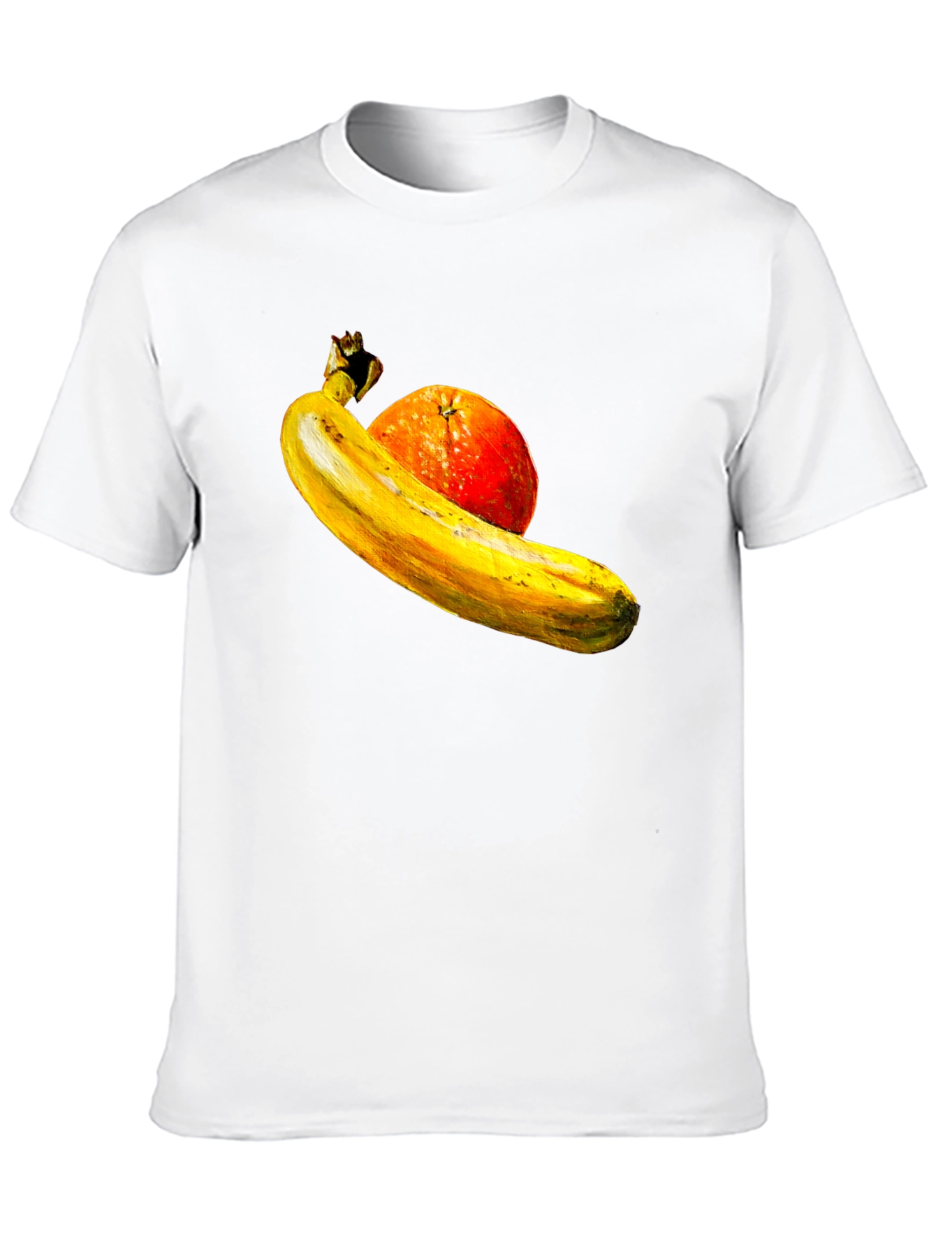 Banana Orange Graphic Print Black T-Shirt