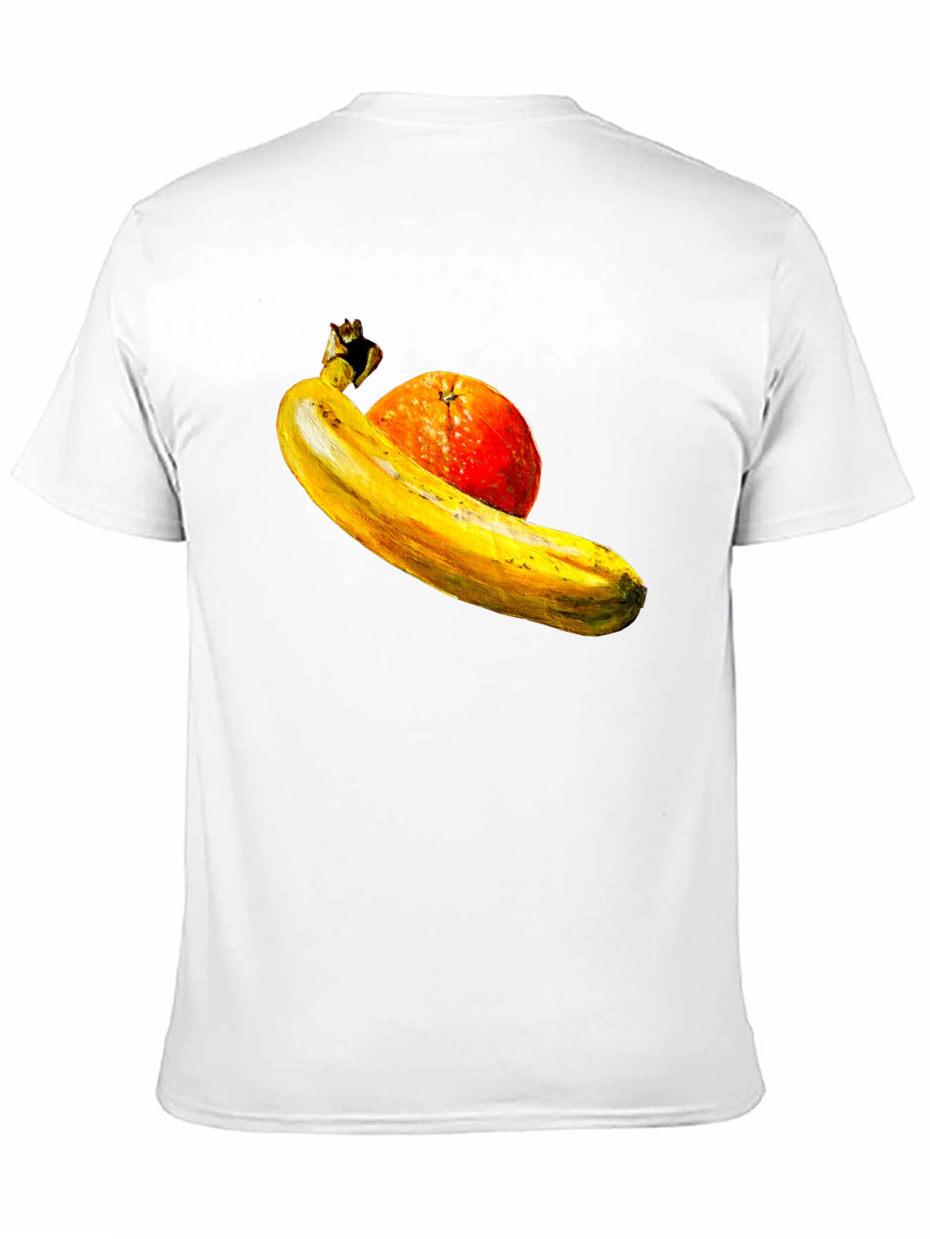 Banana Orange Graphic Print Black T-Shirt