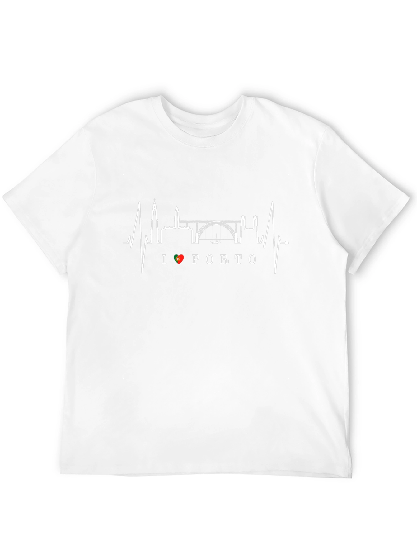 I Heart Porto T-Shirt - Cityscape Heartbeat Design