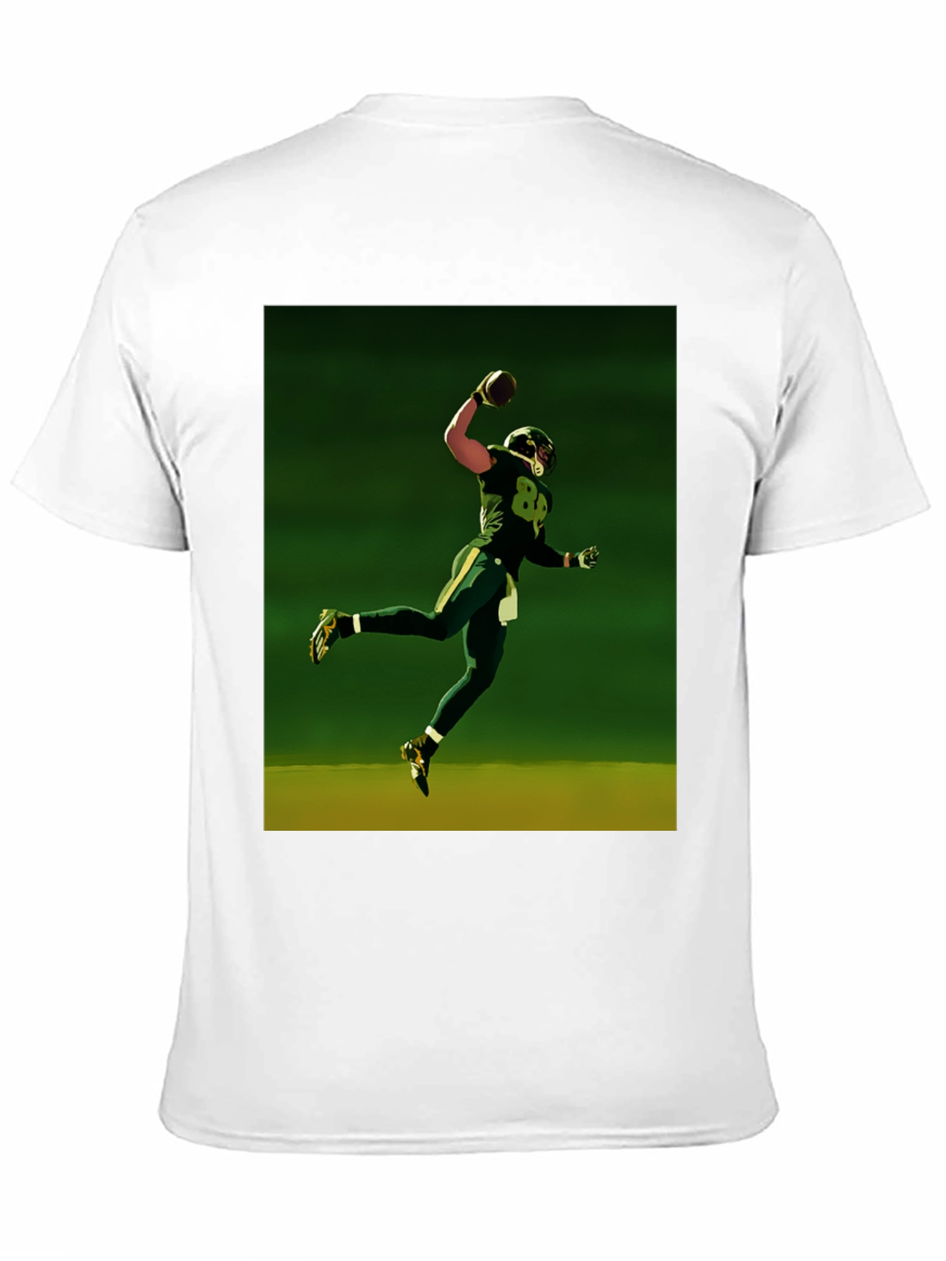 Football Player Graphic Tee - Black Cotton Shirt