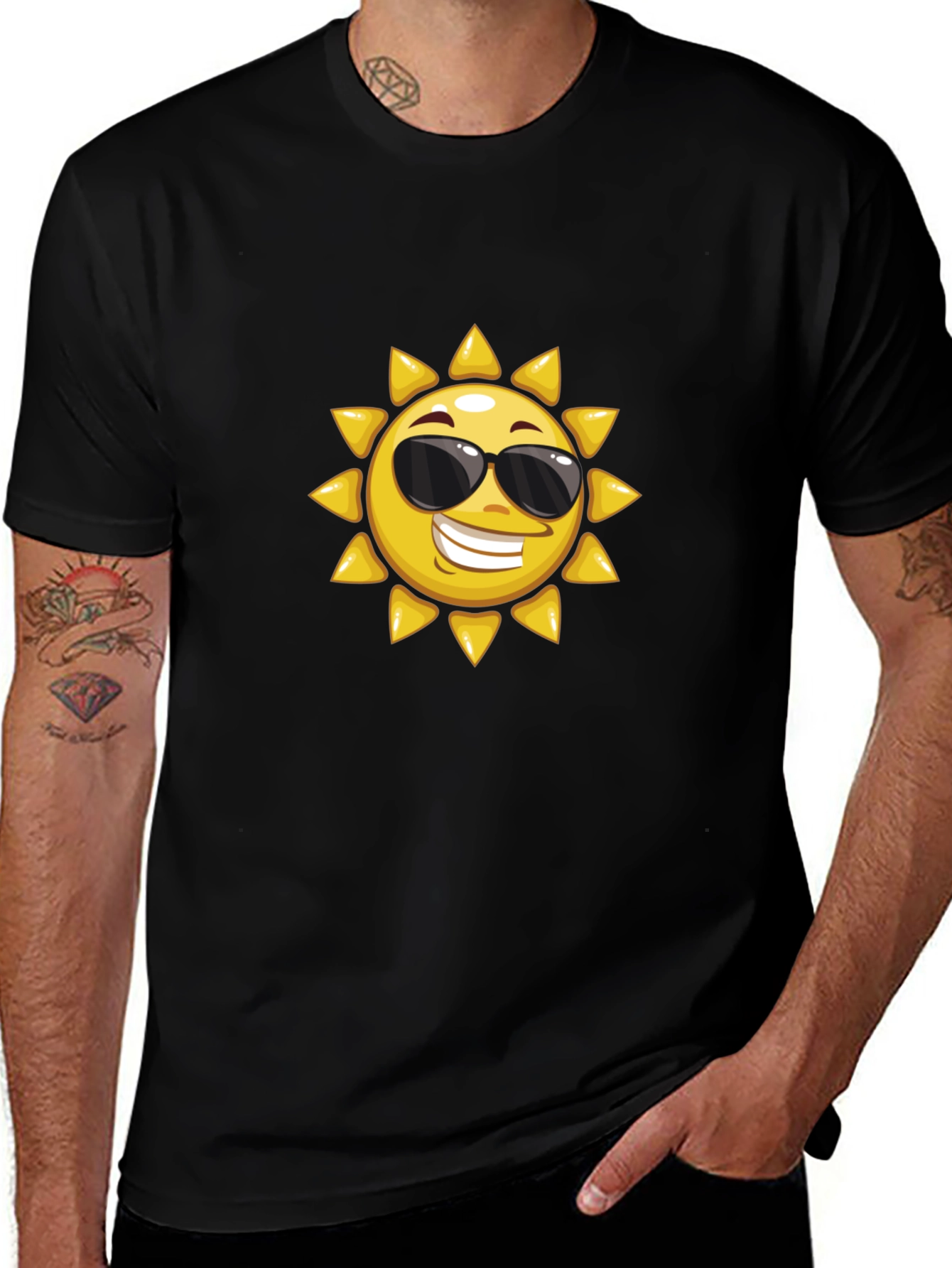 Cool Sun Graphic Black T-Shirt