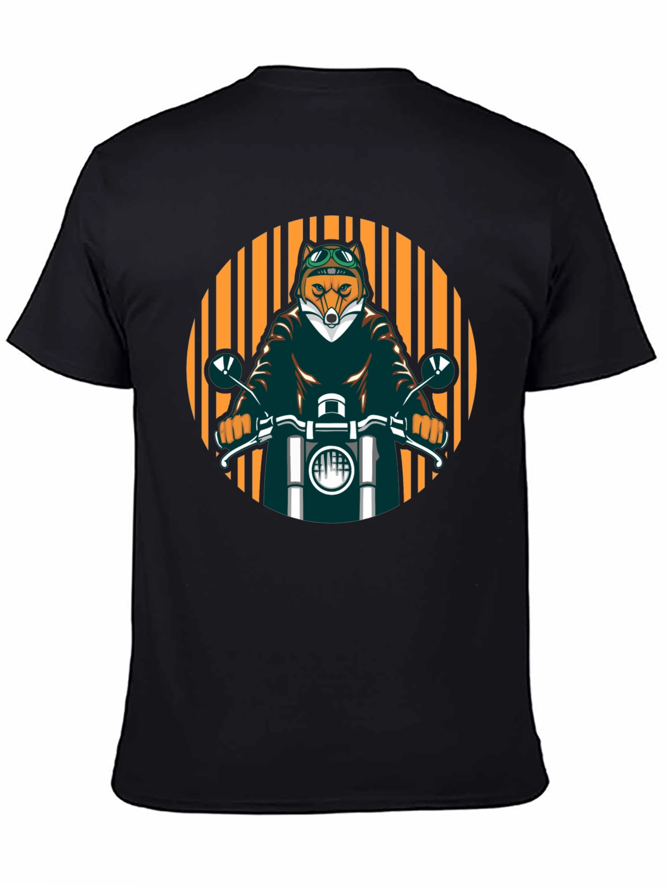 Cool Fox Biker Black T-Shirt