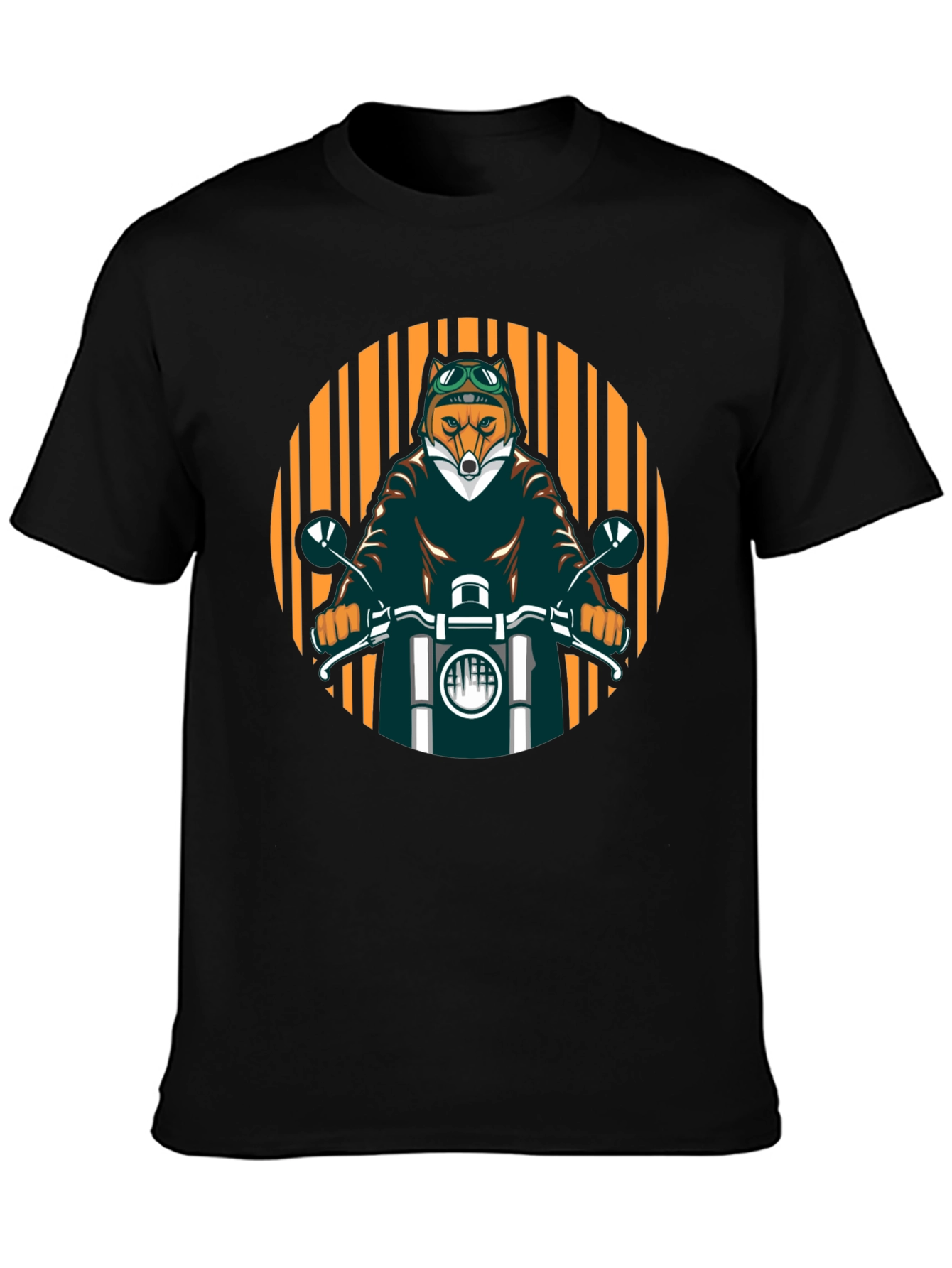 Cool Fox Biker Black T-Shirt