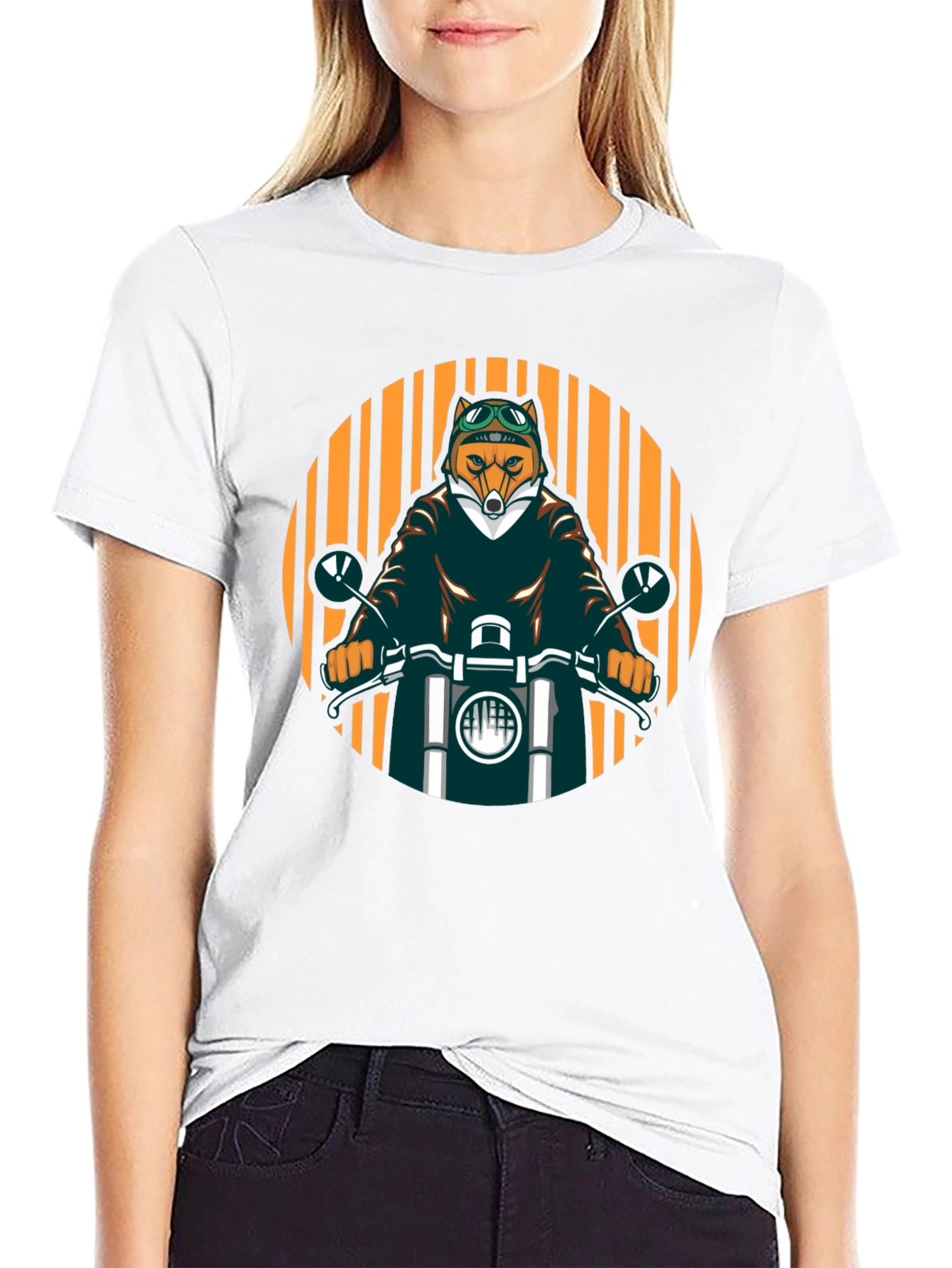 Cool Fox Biker Black T-Shirt
