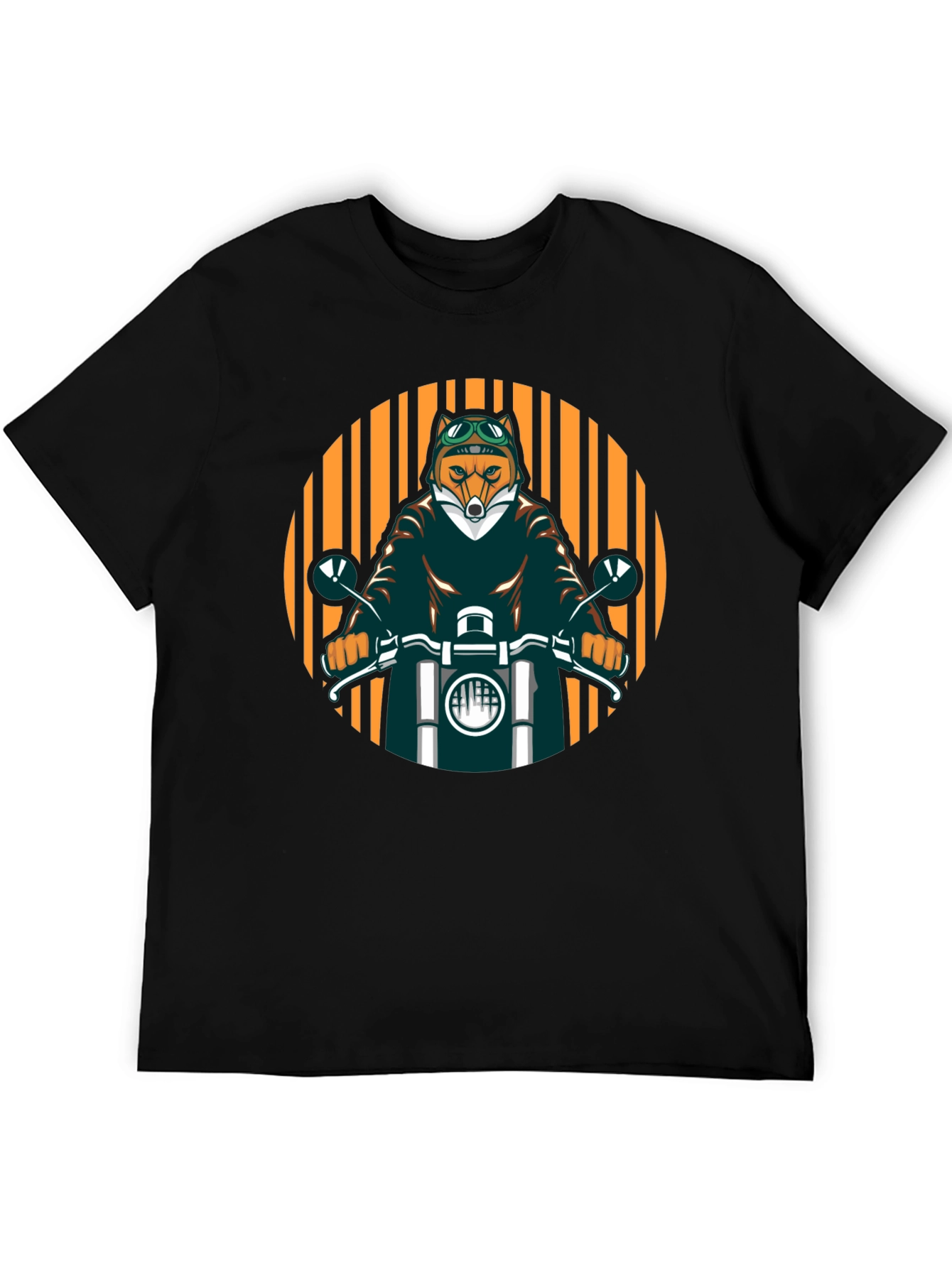 Cool Fox Biker Black T-Shirt