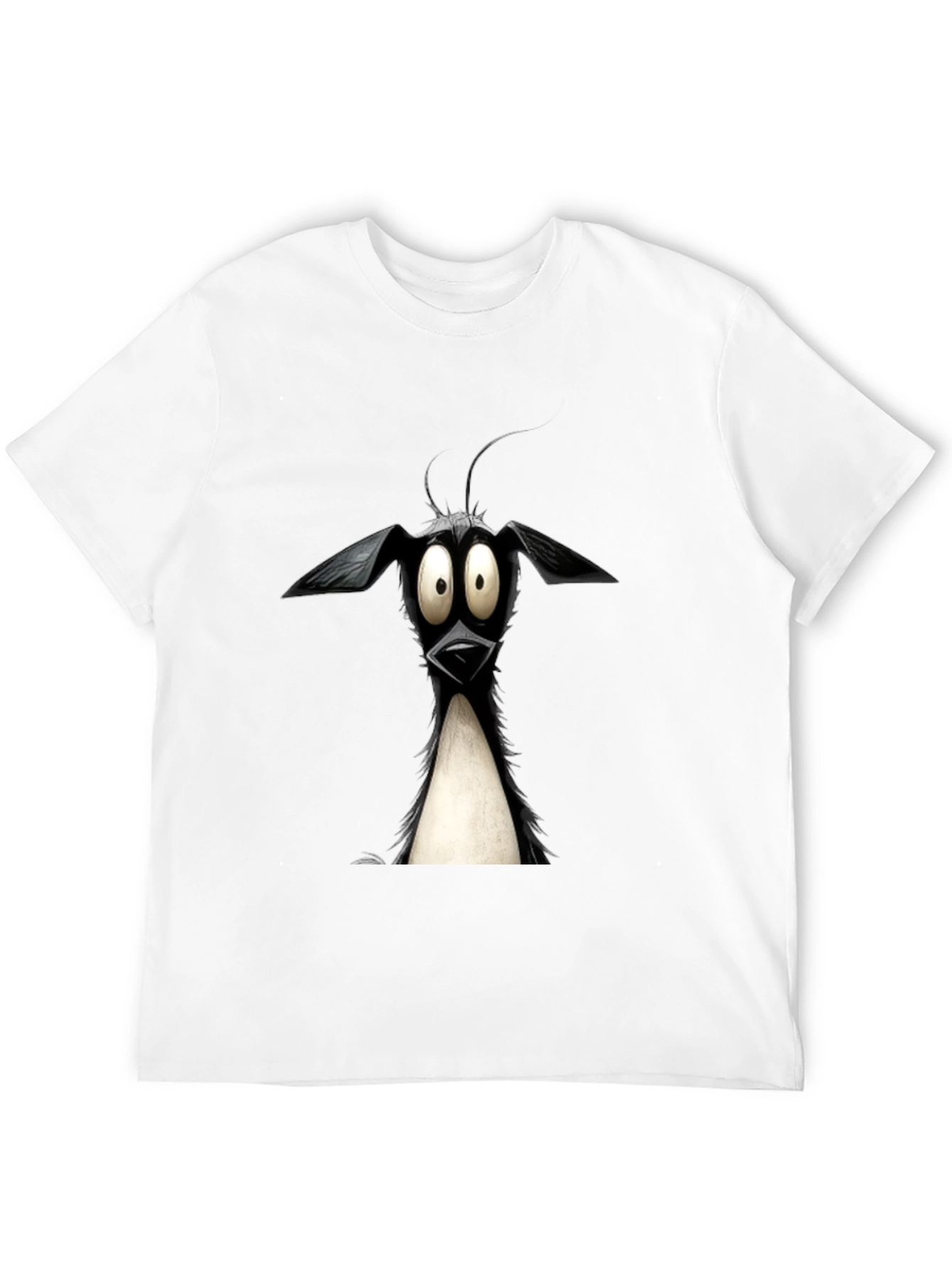 Cartoon Dog Graphic Tee - Quirky Black T-Shirt
