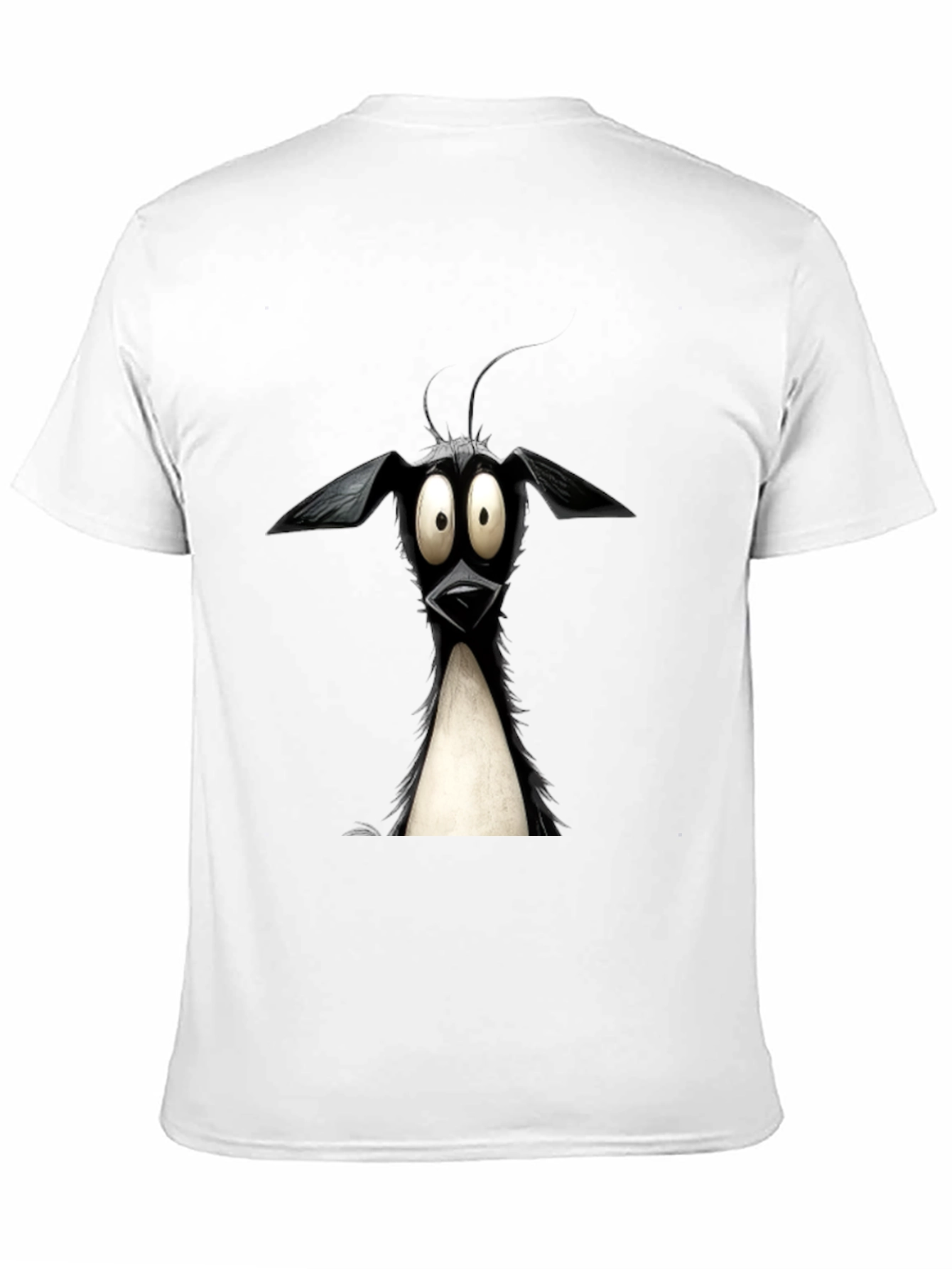 Cartoon Dog Graphic Tee - Quirky Black T-Shirt