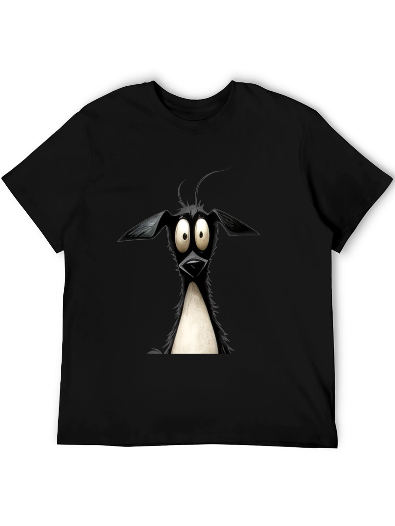 Cartoon Dog Graphic Tee - Quirky Black T-Shirt