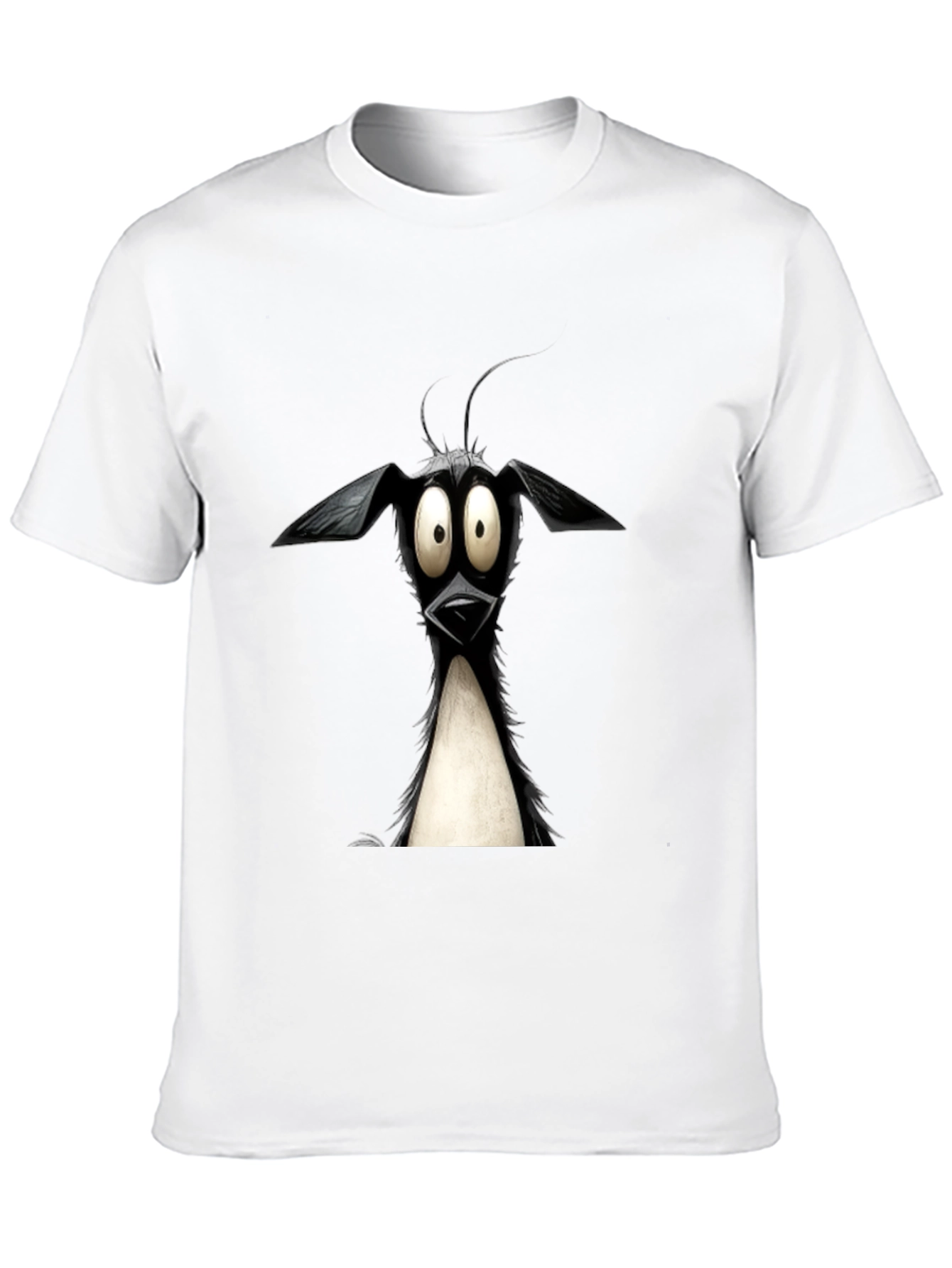Cartoon Dog Graphic Tee - Quirky Black T-Shirt