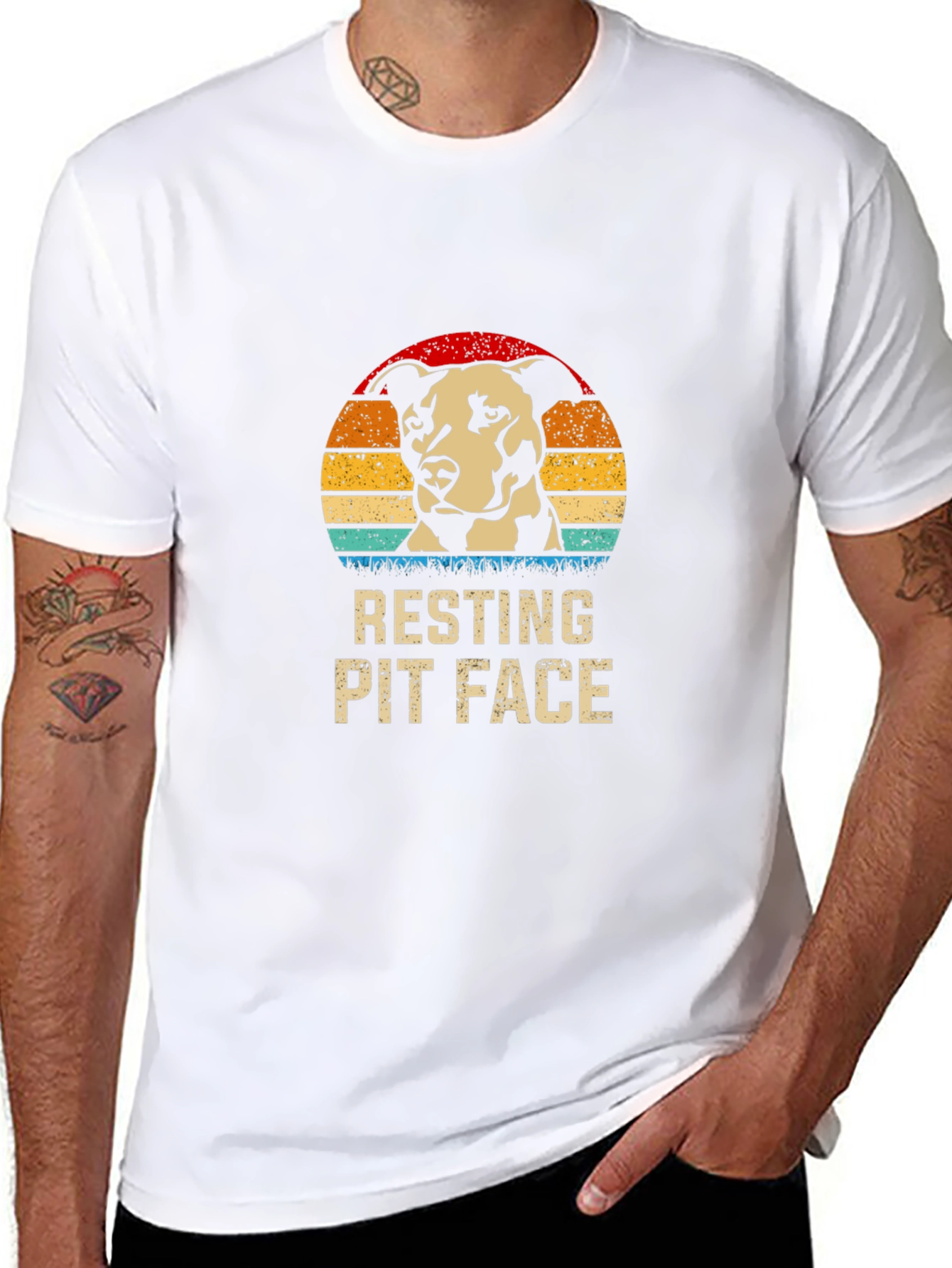 Resting Pit Face Graphic T-Shirt - Black