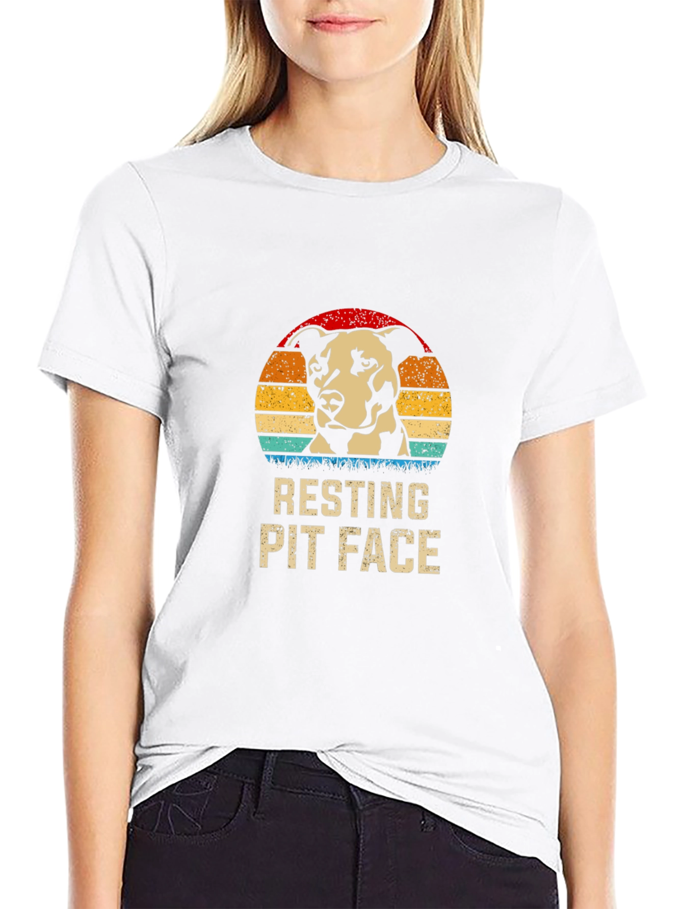 Resting Pit Face Graphic T-Shirt - Black