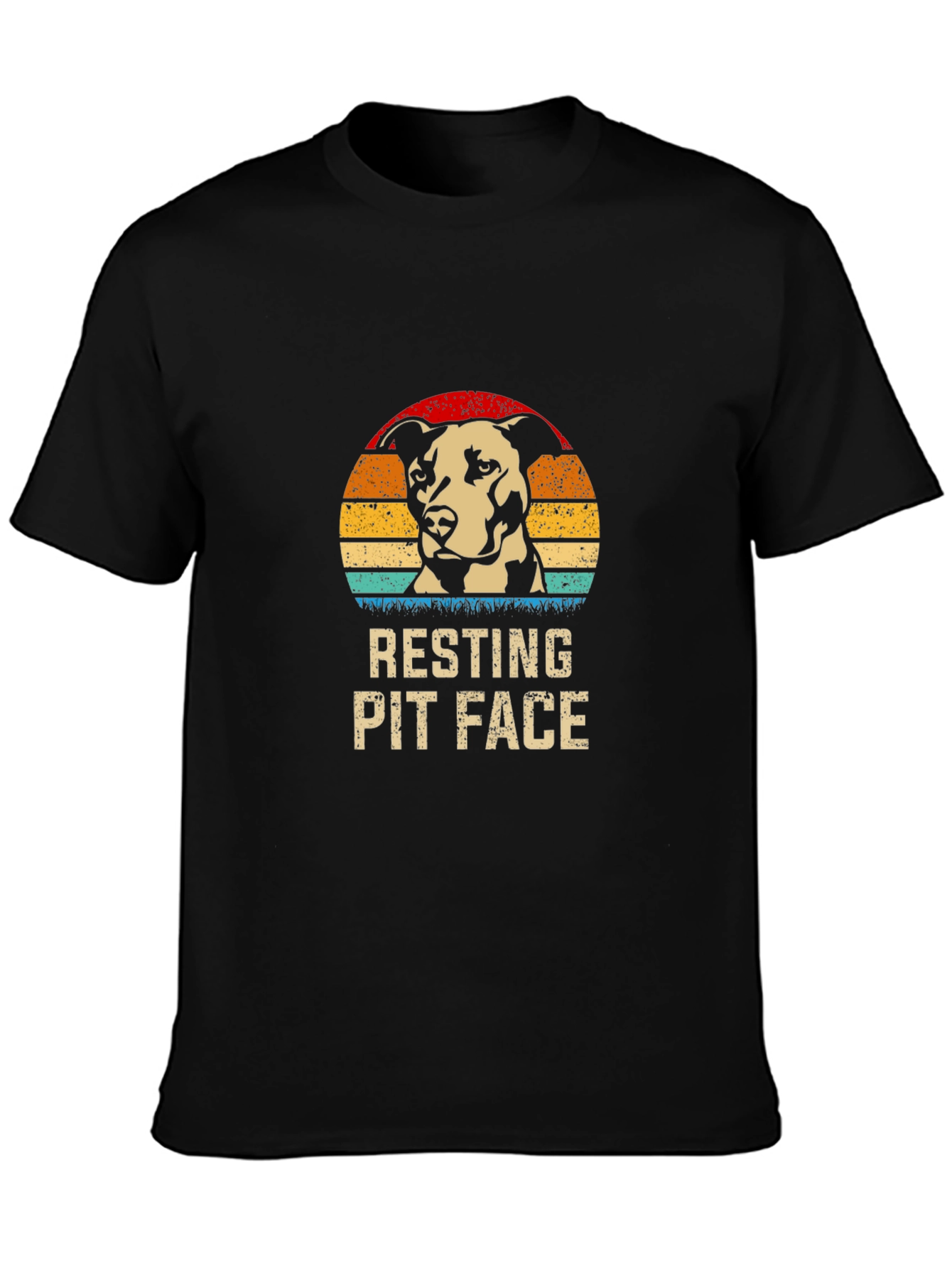 Resting Pit Face Graphic T-Shirt - Black